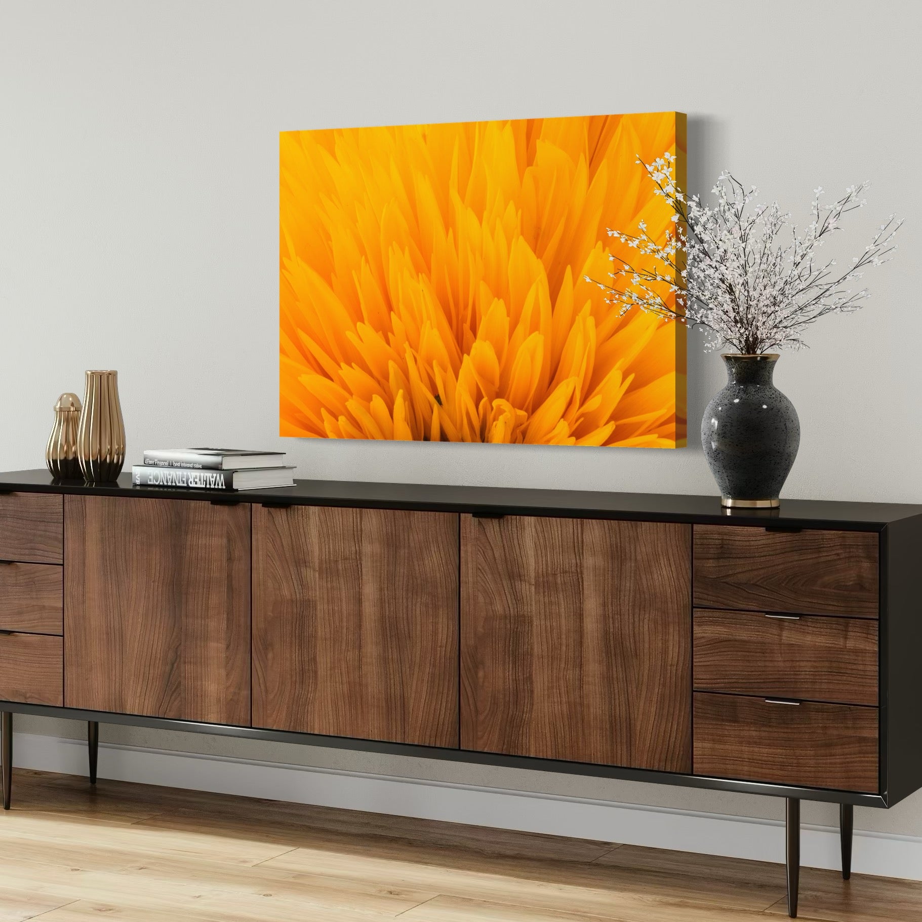 Golden Bloom - Moderno Wall Art Wall Art