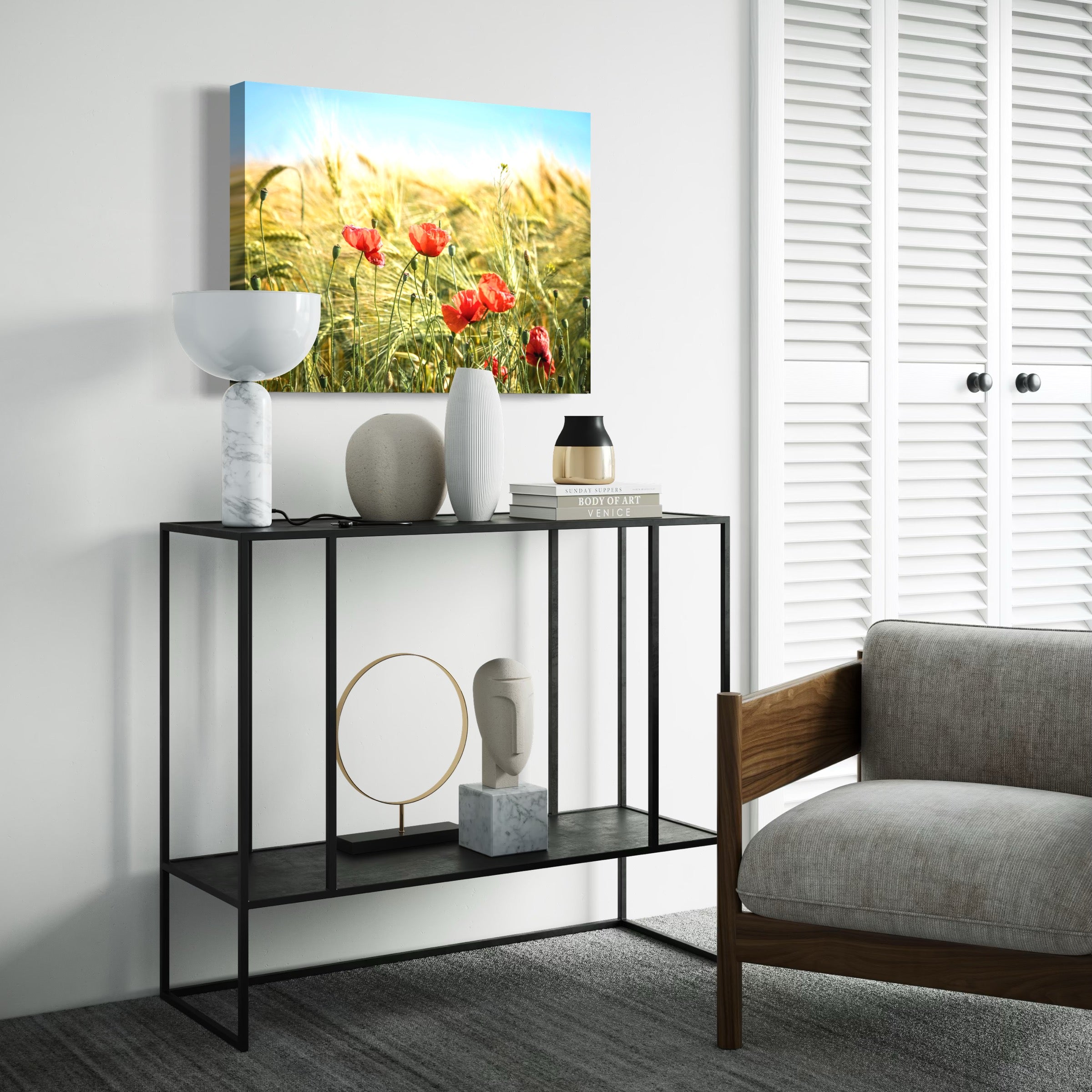 Poppies Amidst the Barley - Moderno Wall Art Wall Art