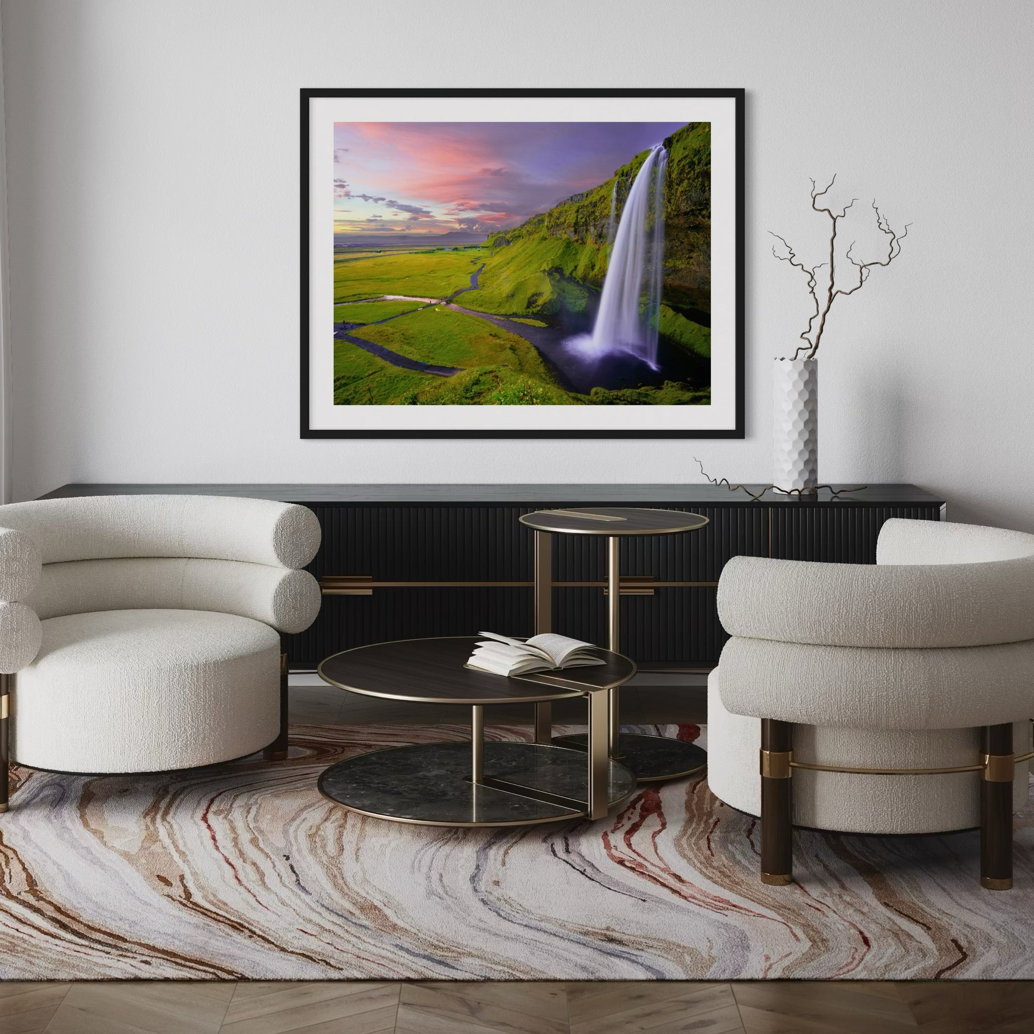Serene Waterfall - Moderno Wall Art Wall Art
