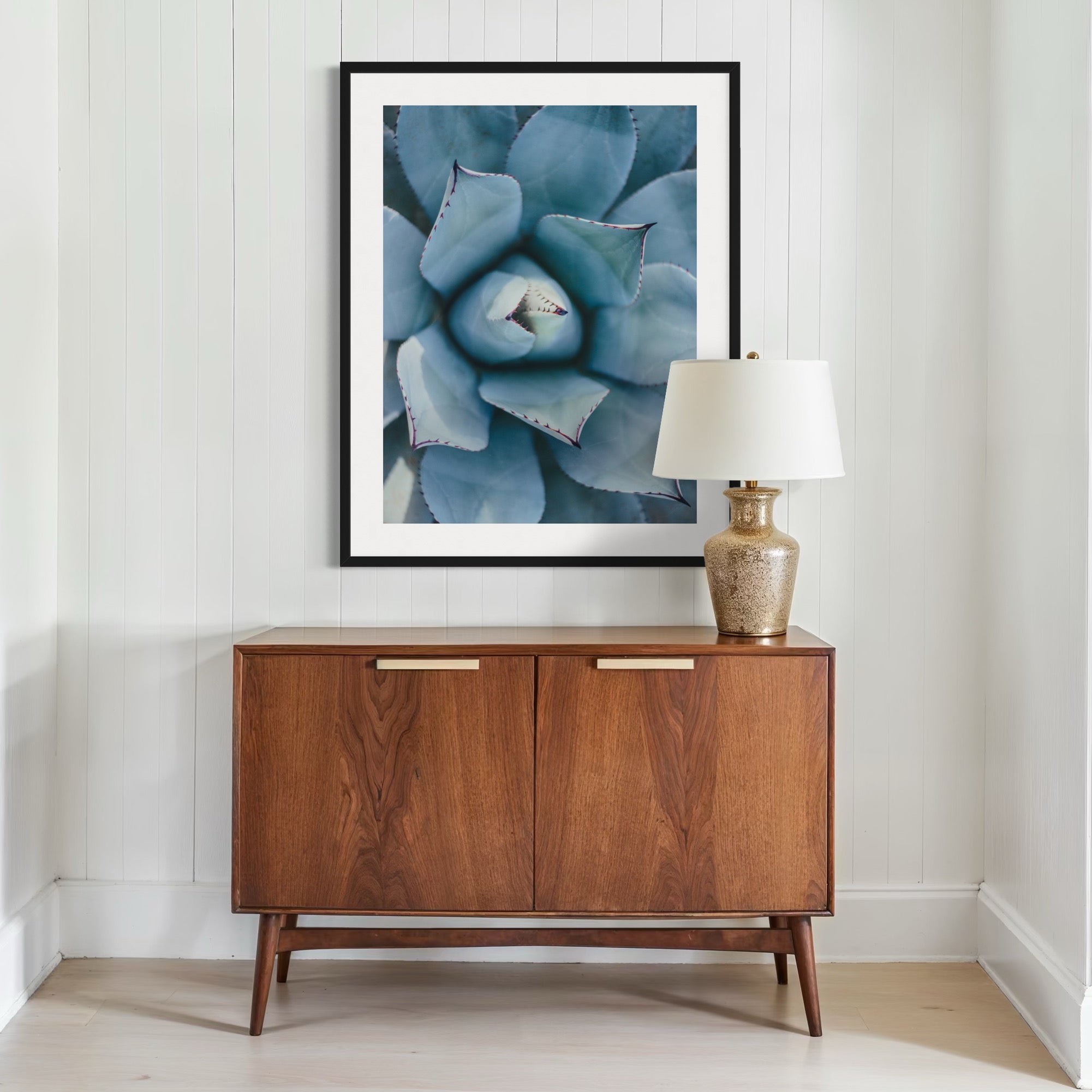 Macro Shot of Succulent - Moderno Wall Art Wall Art