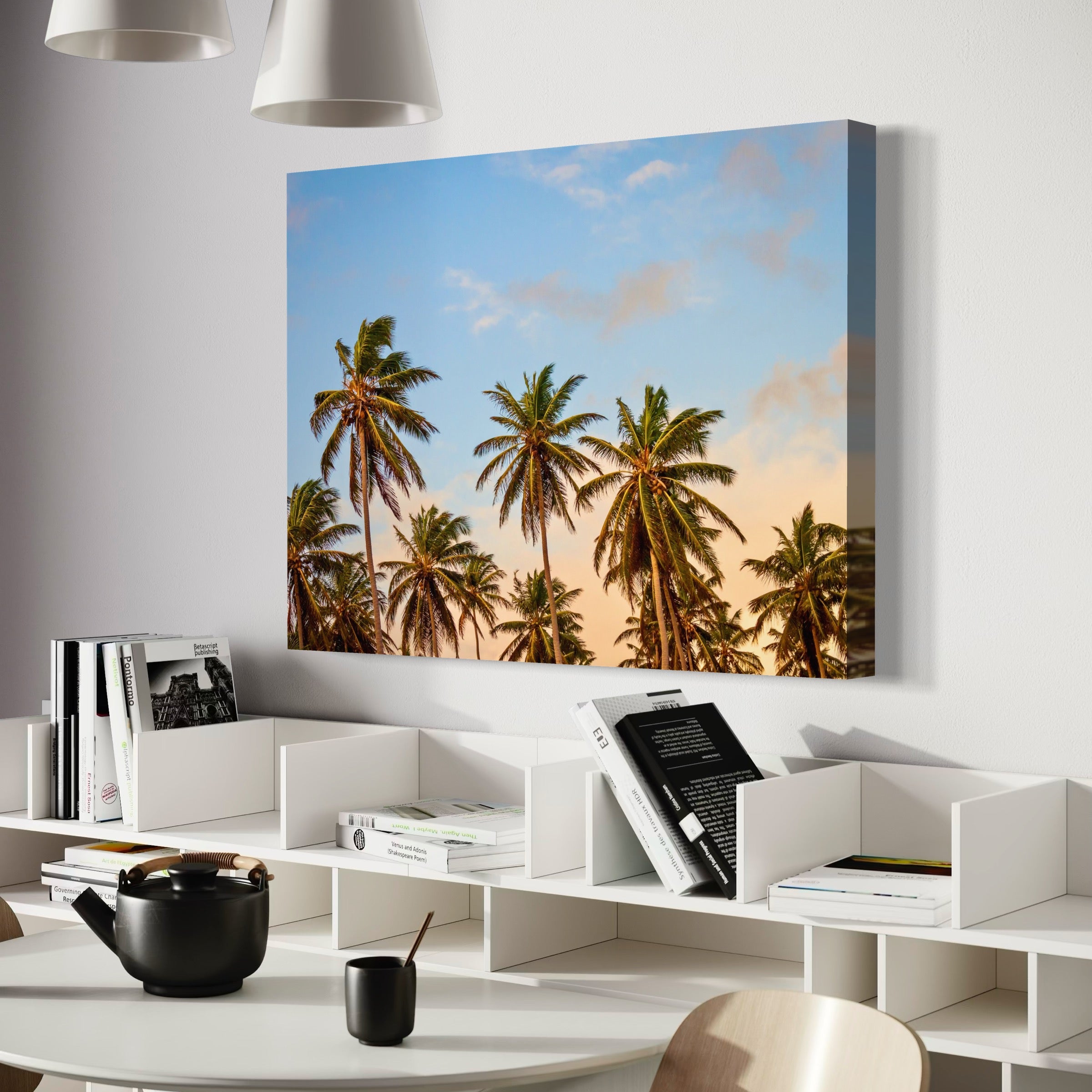 Palms and Painted Sky - Moderno Wall Art Wall Art
