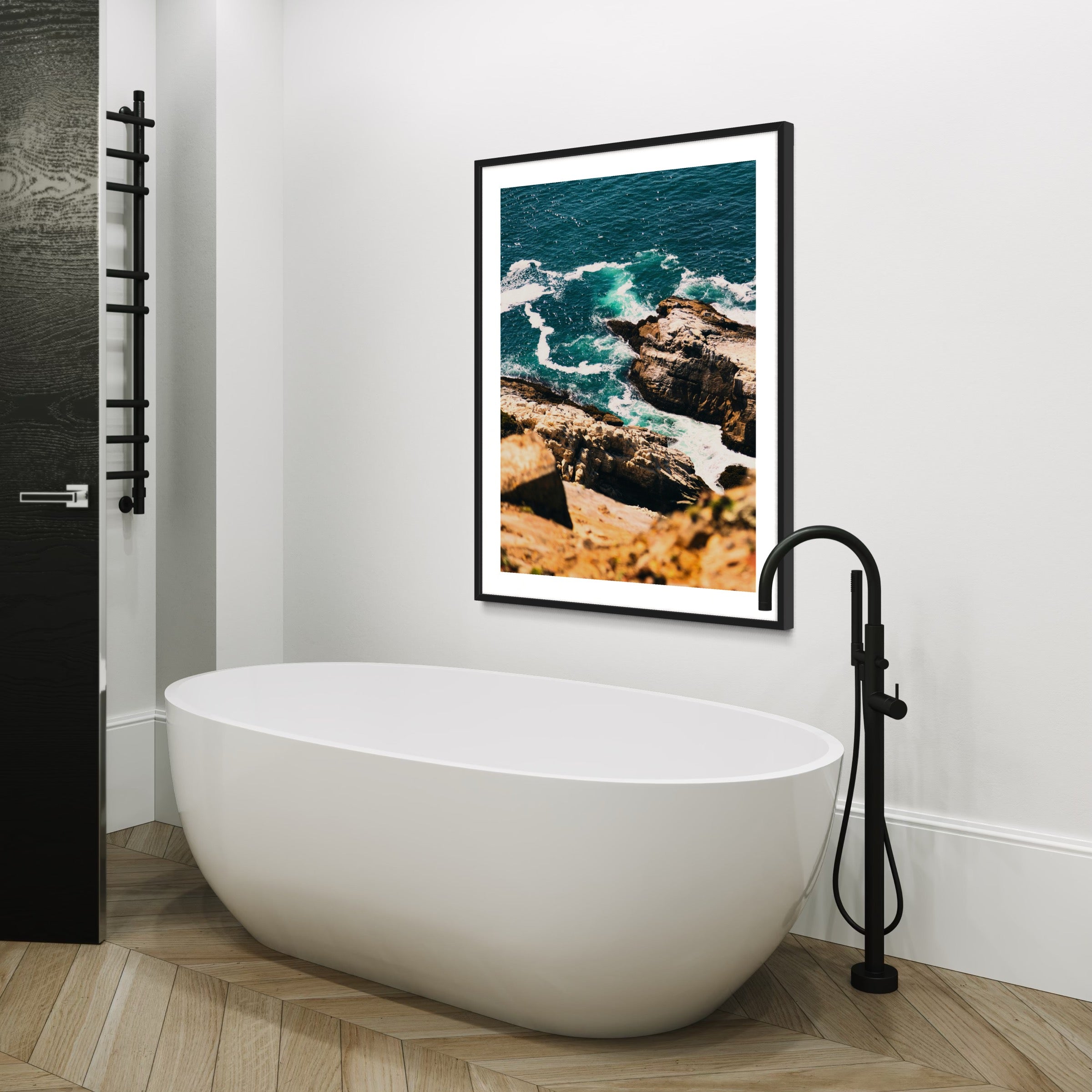 Ocean’s Rugged Edge - Moderno Wall Art Wall Art