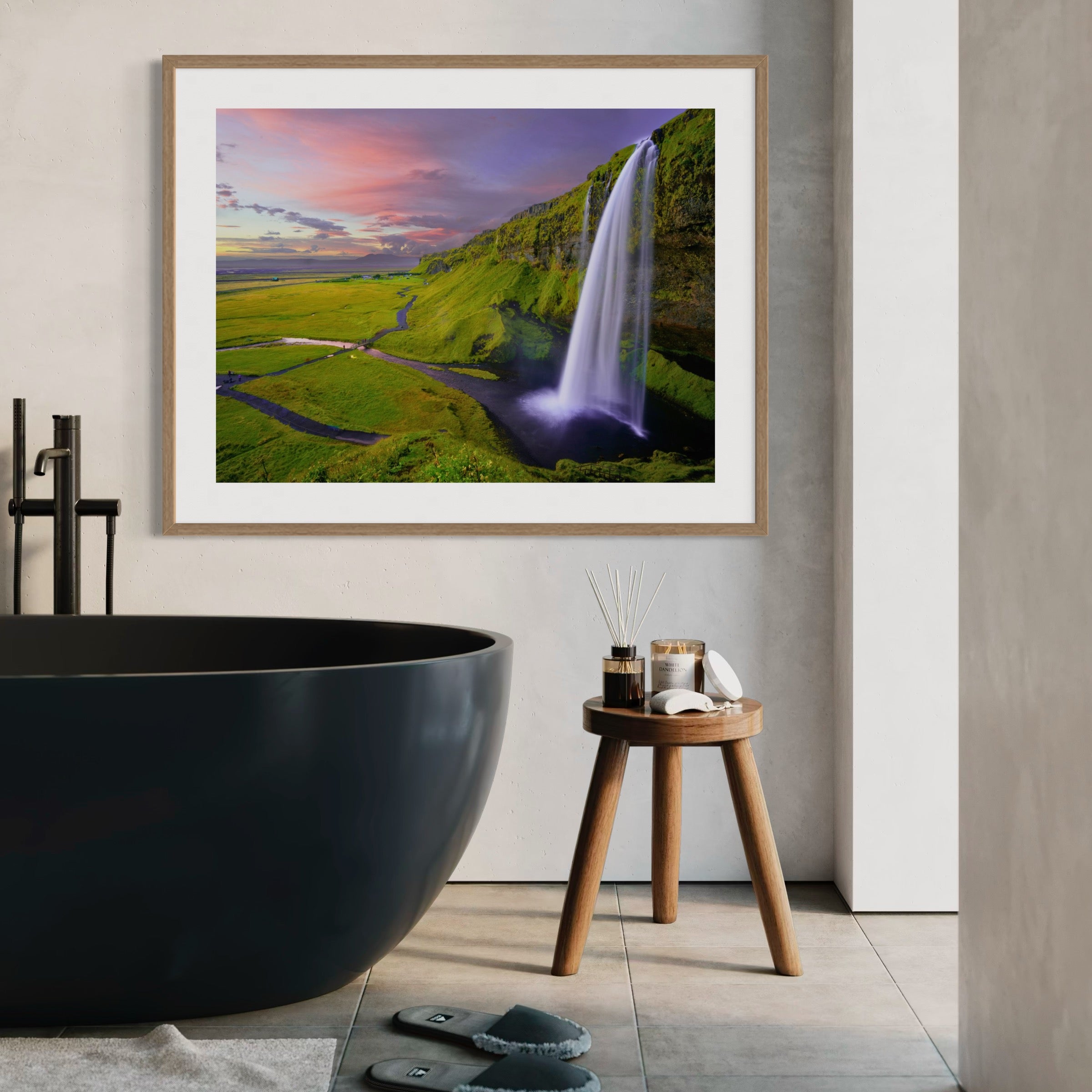 Serene Waterfall - Moderno Wall Art Wall Art