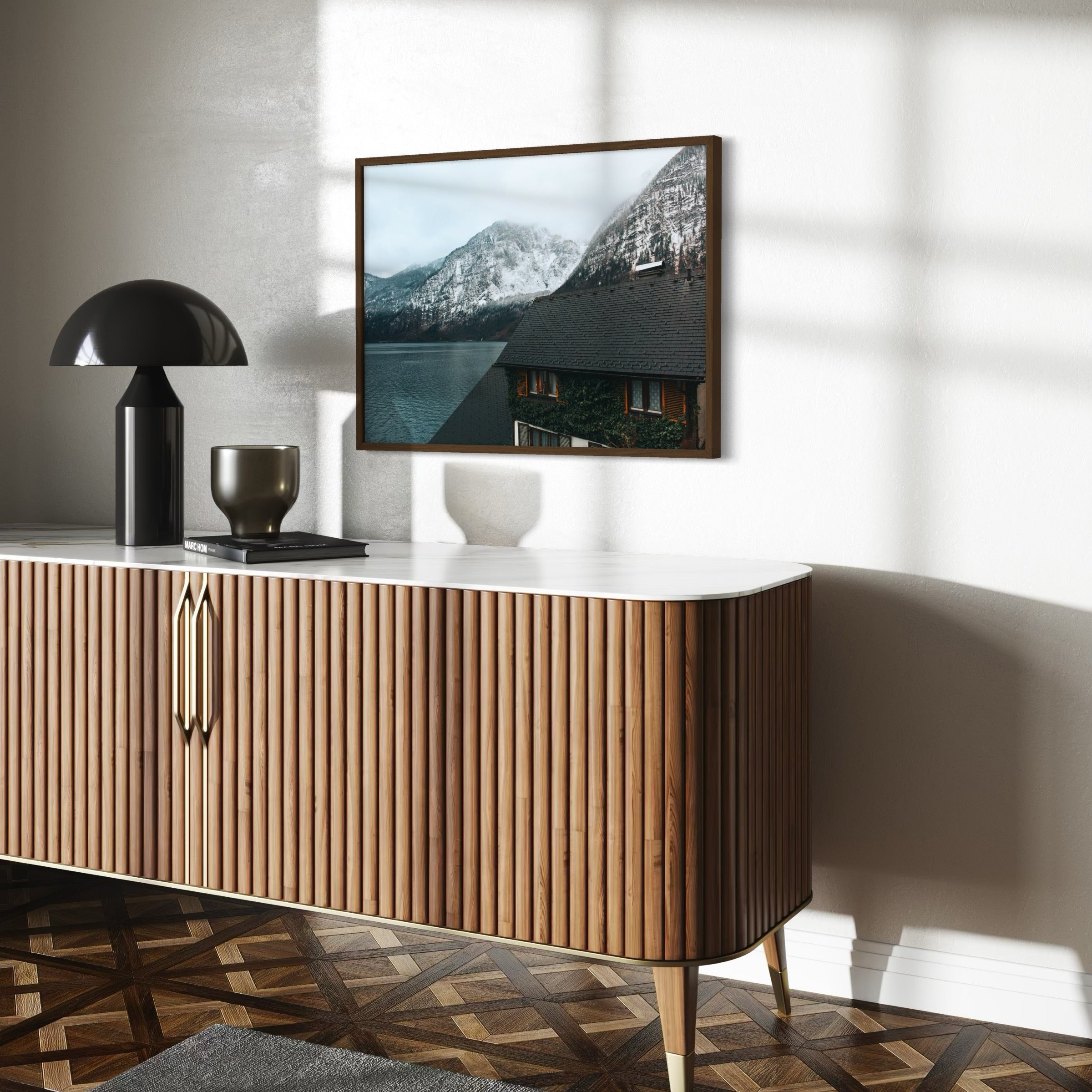 Winter Lakeside House - Moderno Wall Art Wall Art