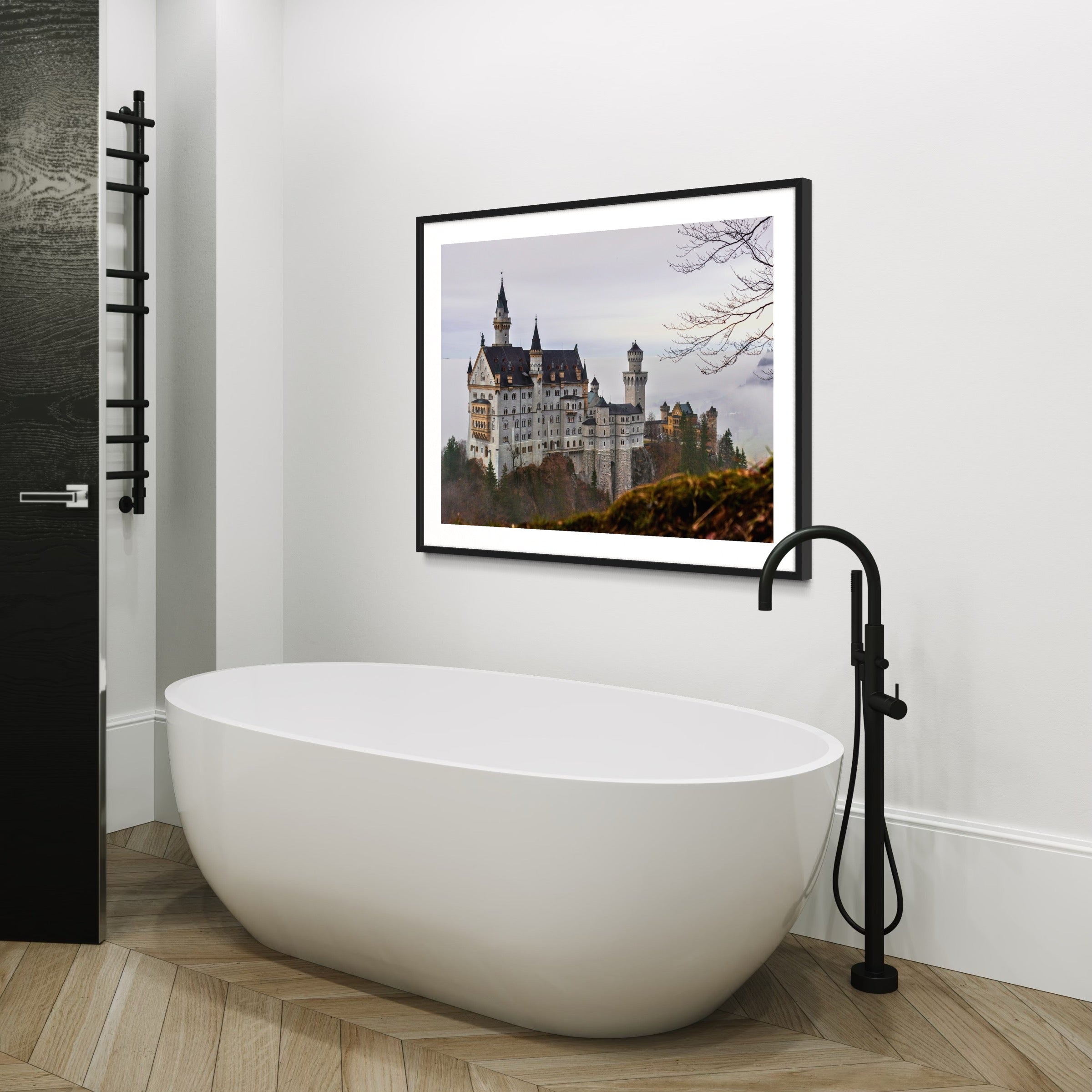 Neuschwanstein Castle in Autumn - Moderno Wall Art Wall Art