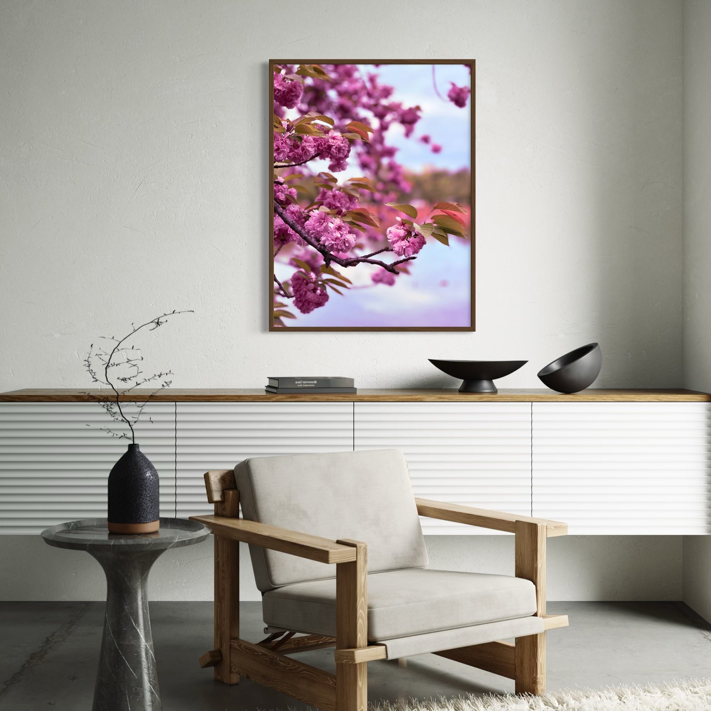 Kanzan Cherry Blossoms - Moderno Wall Art Wall Art