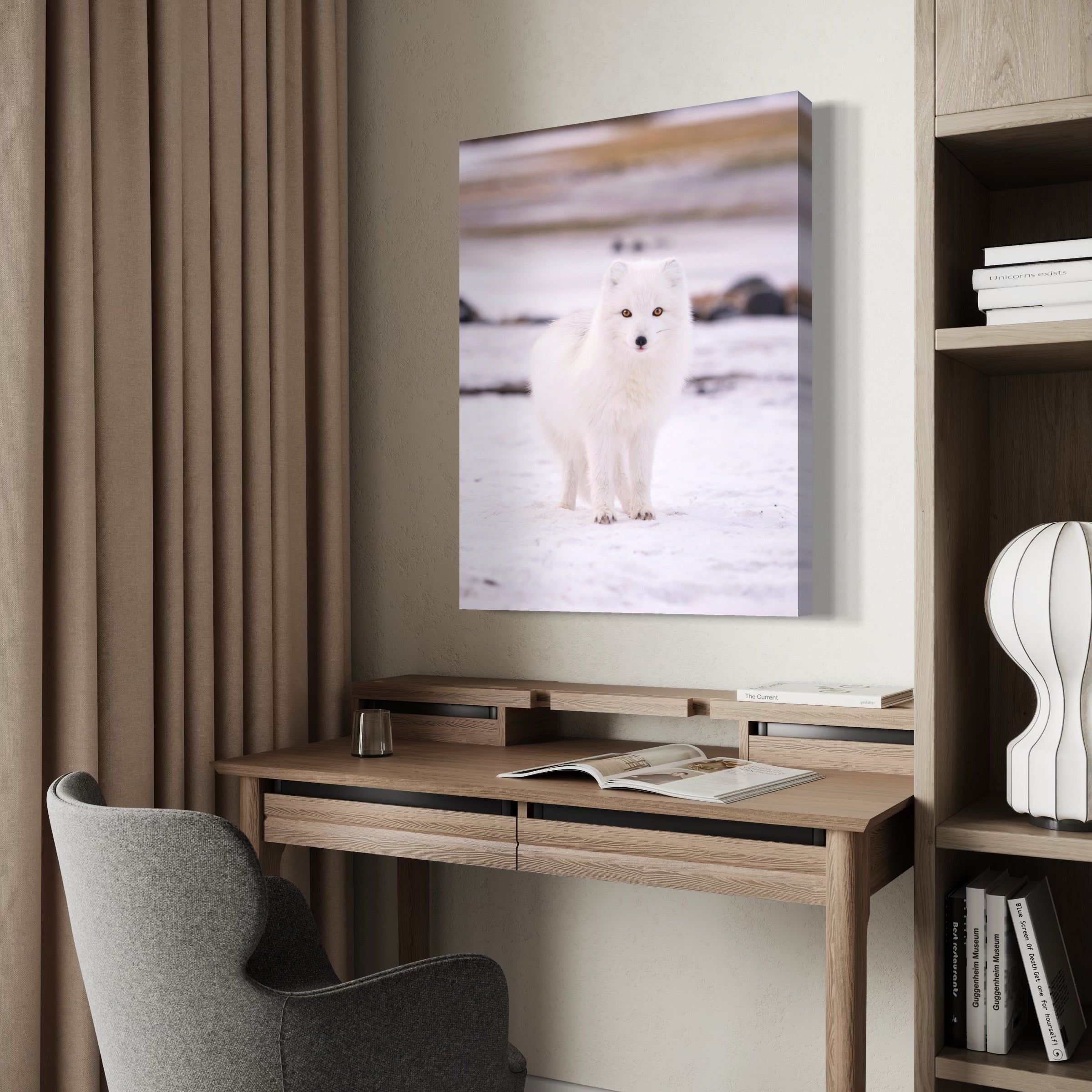 Winter's Silent Hunter - Moderno Wall Art Wall Art