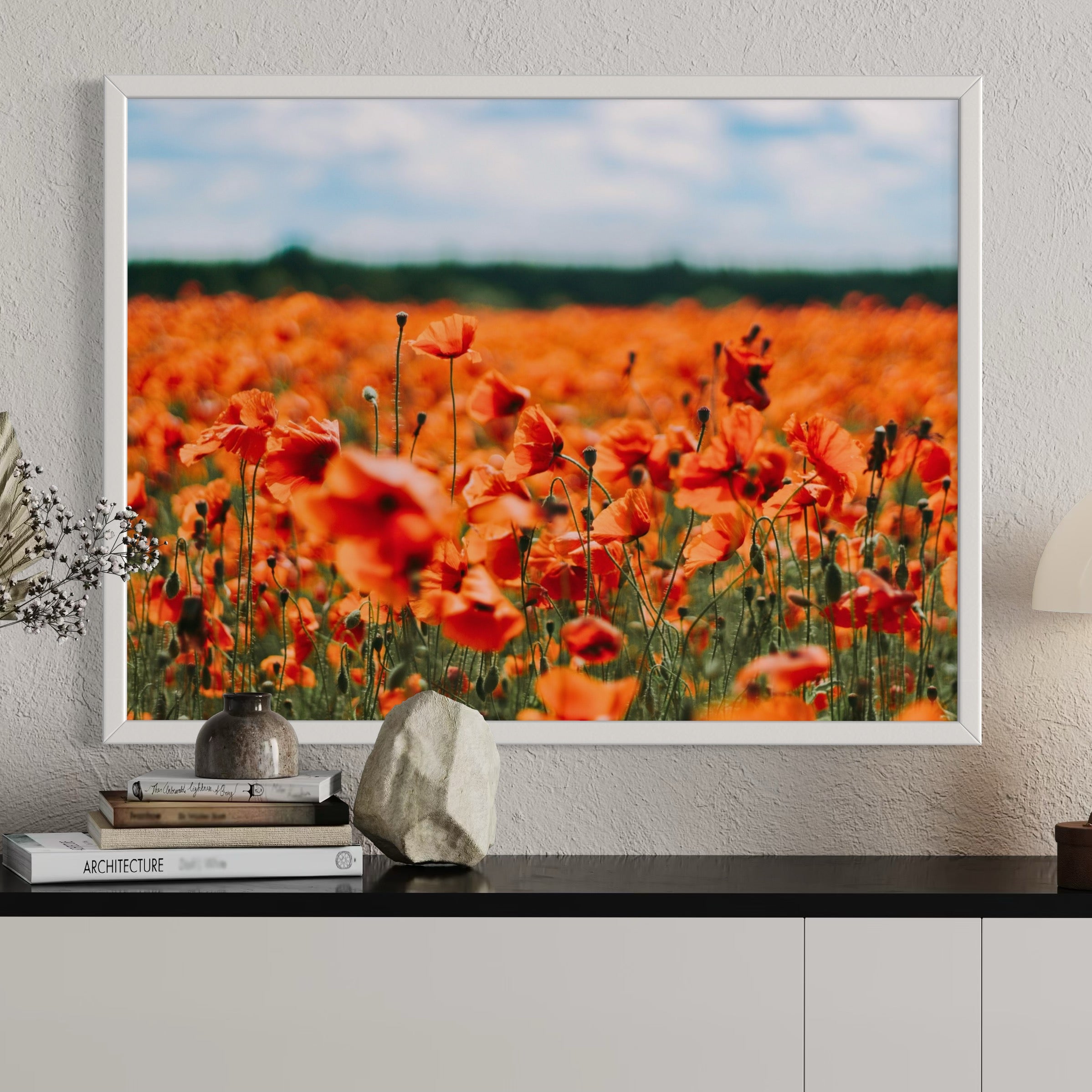 Scarlet Horizon - Moderno Wall Art Wall Art