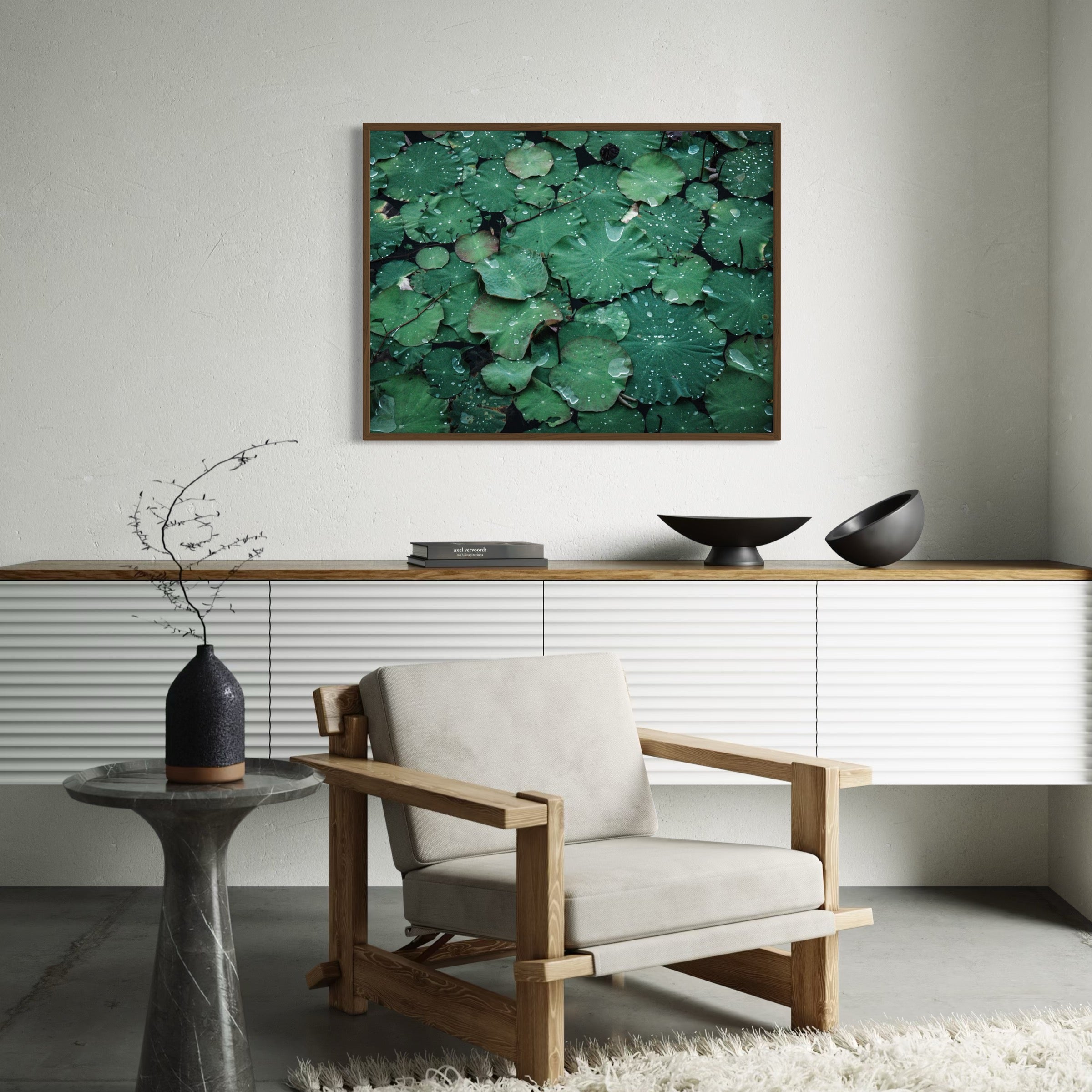 Raindrops & Lily Pads - Moderno Wall Art Wall Art