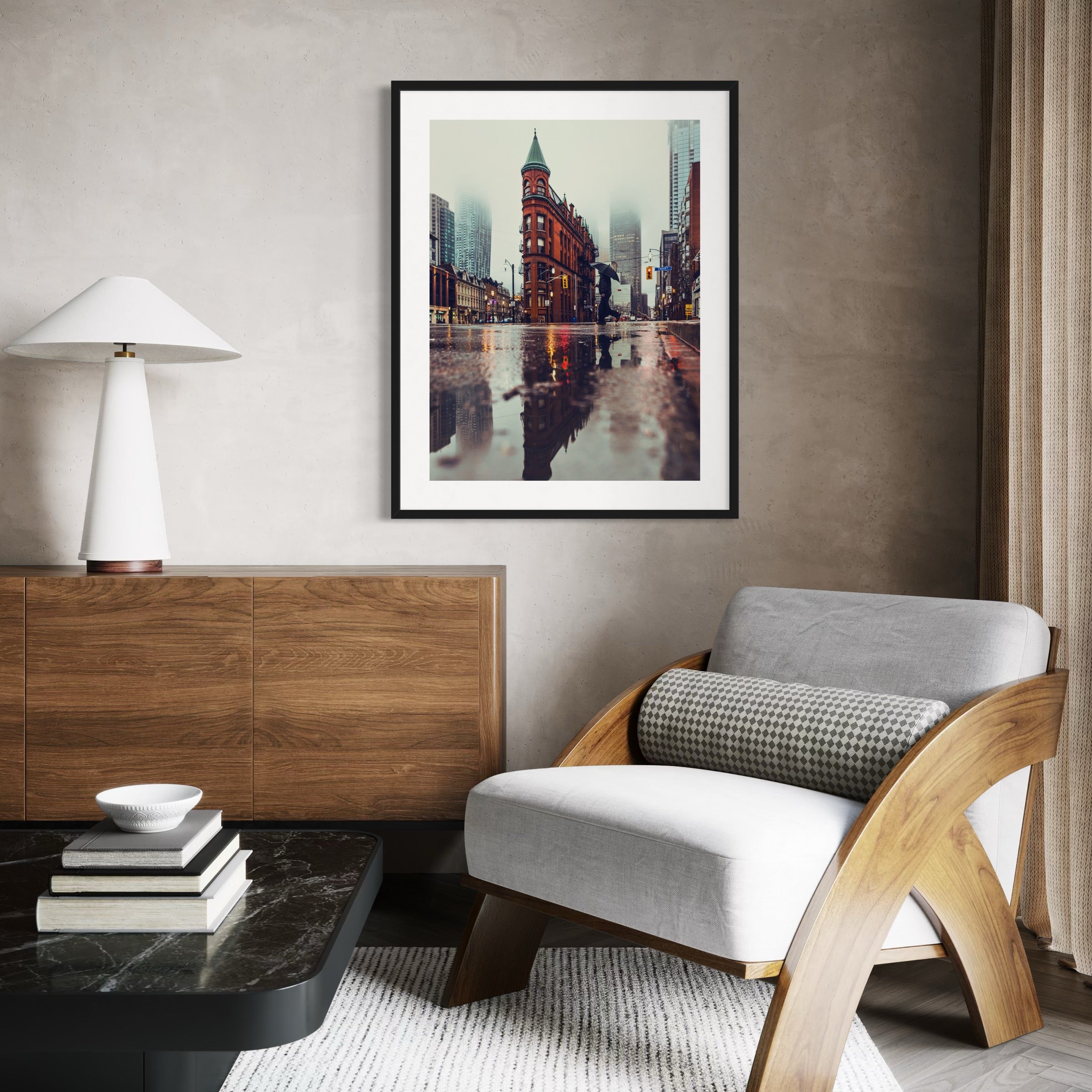 Flatiron in the Rain - Moderno Wall Art Wall Art