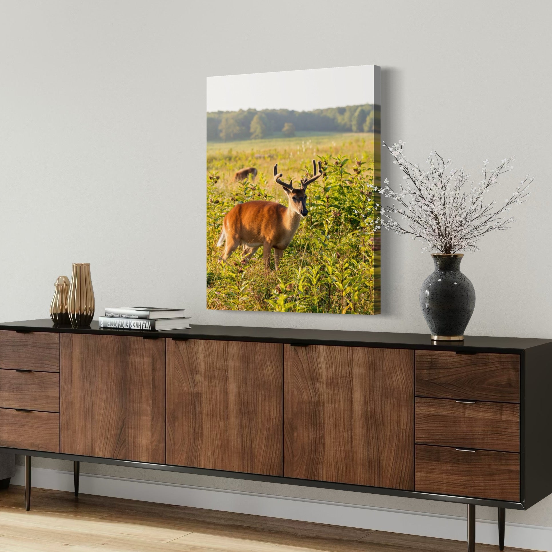 Grazing at Golden Hour - Moderno Wall Art Wall Art
