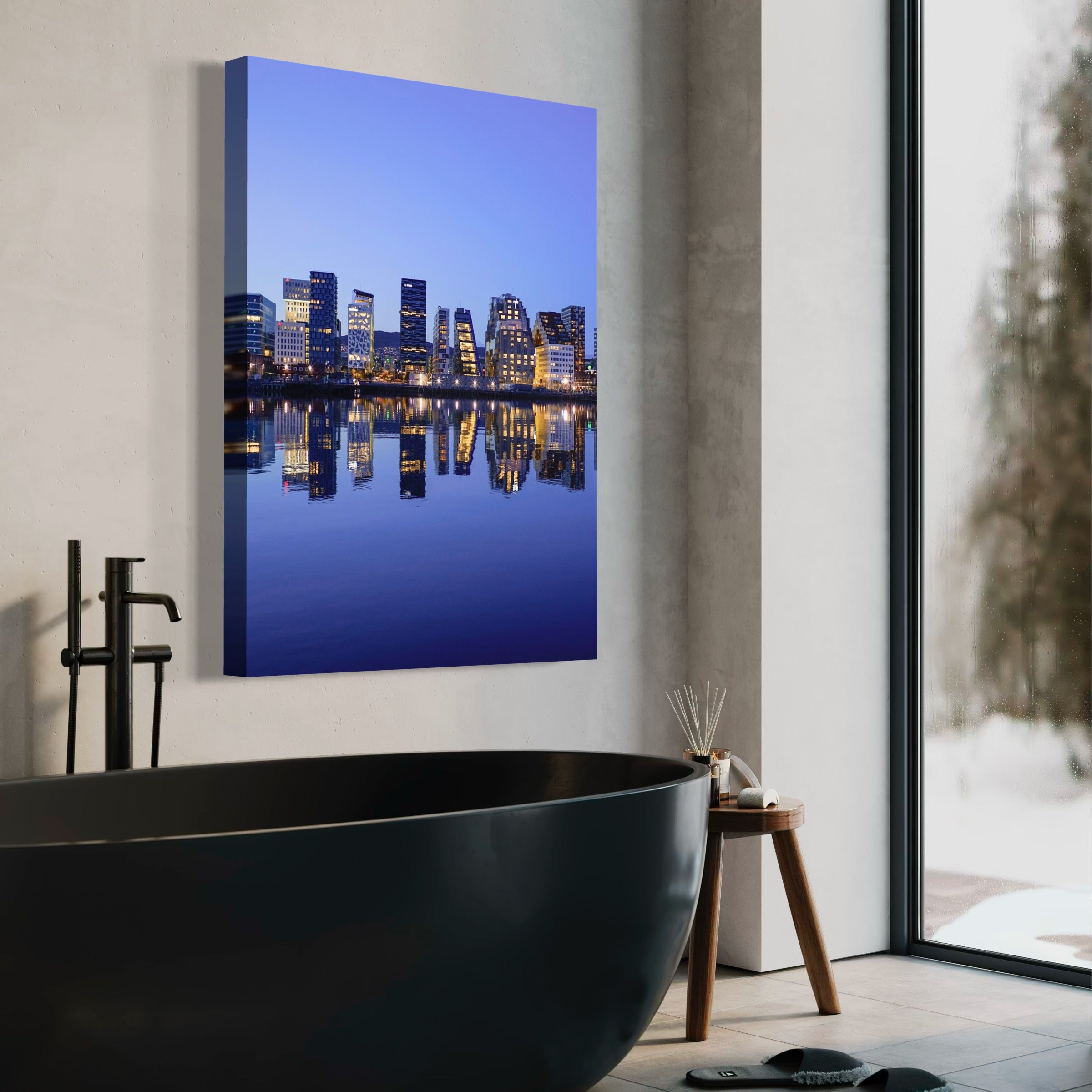 Oslo Skyline Glow - Moderno Wall Art Wall Art