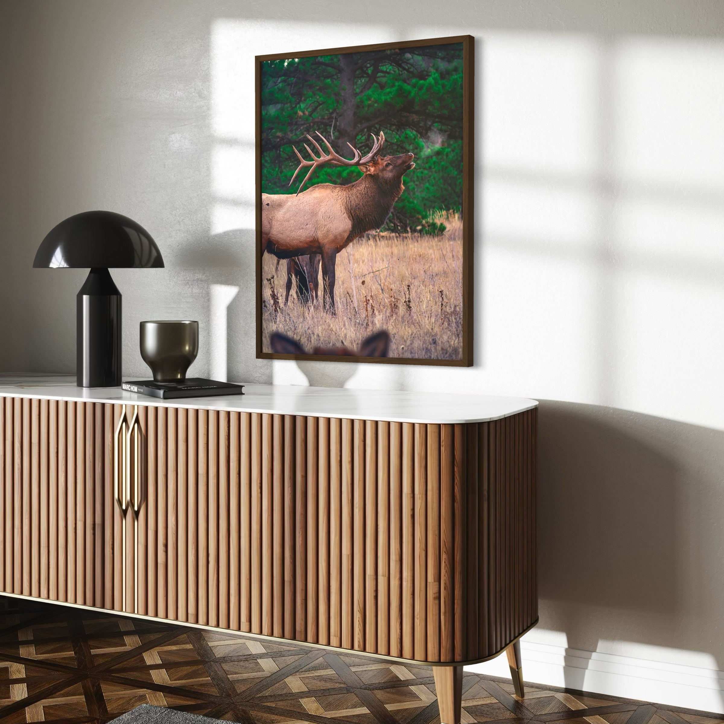 Echoes of the Bull Elk - Moderno Wall Art Wall Art