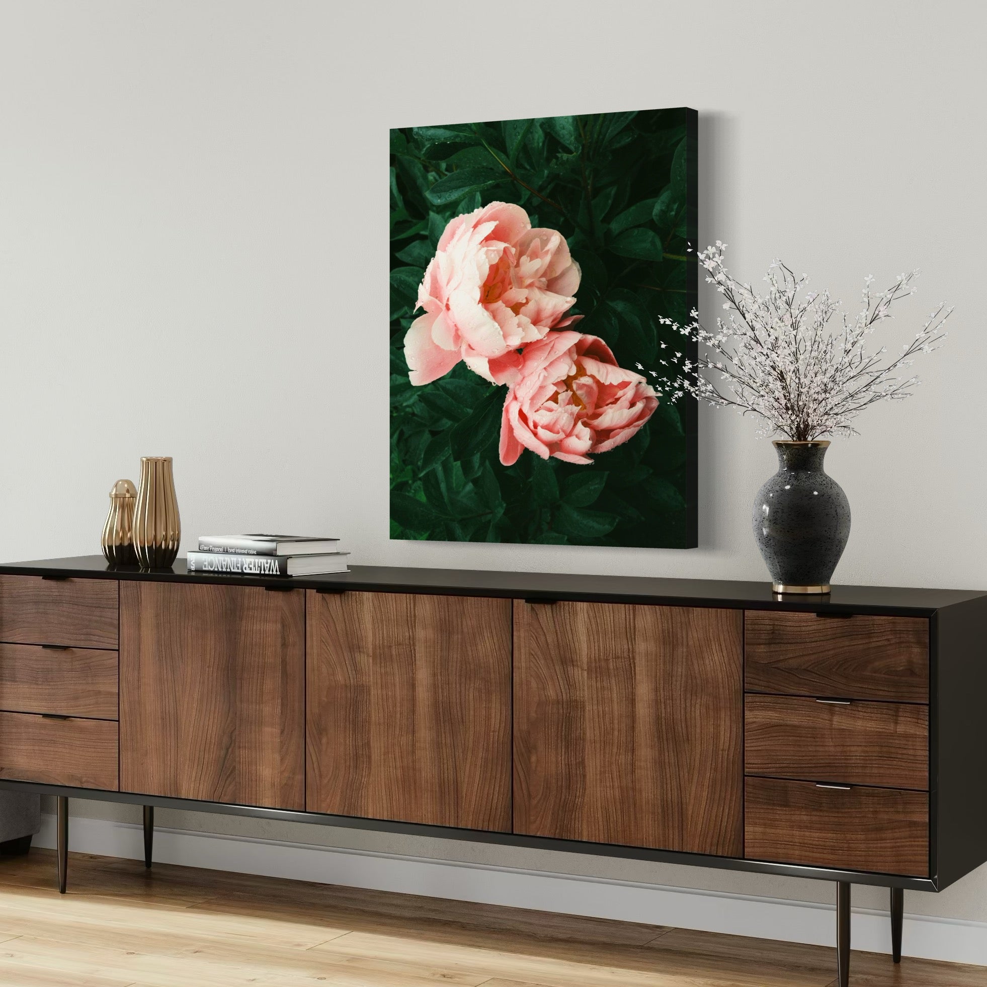 Rain-Kissed Peonies - Moderno Wall Art