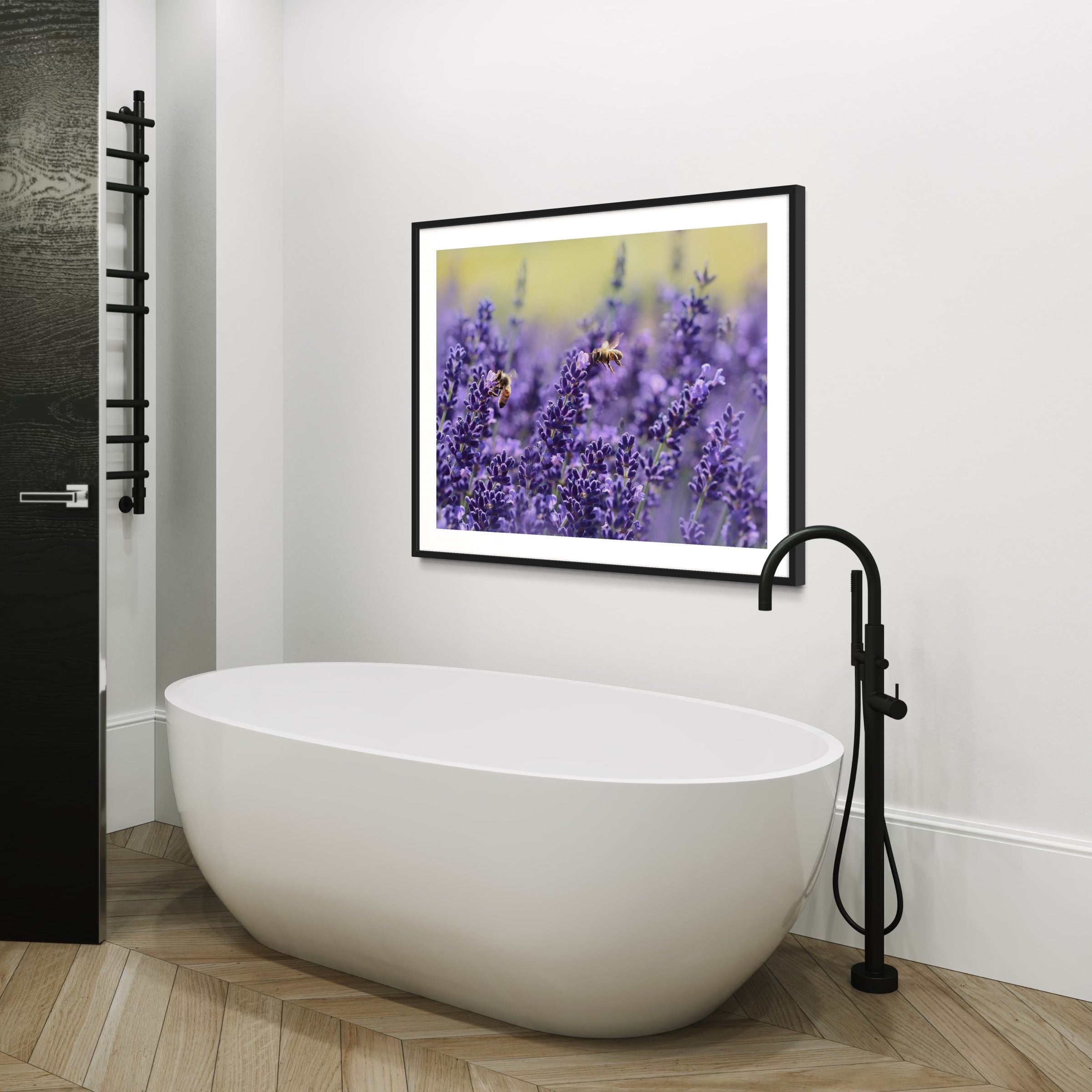 Bees Among the Lavender - Moderno Wall Art Wall Art