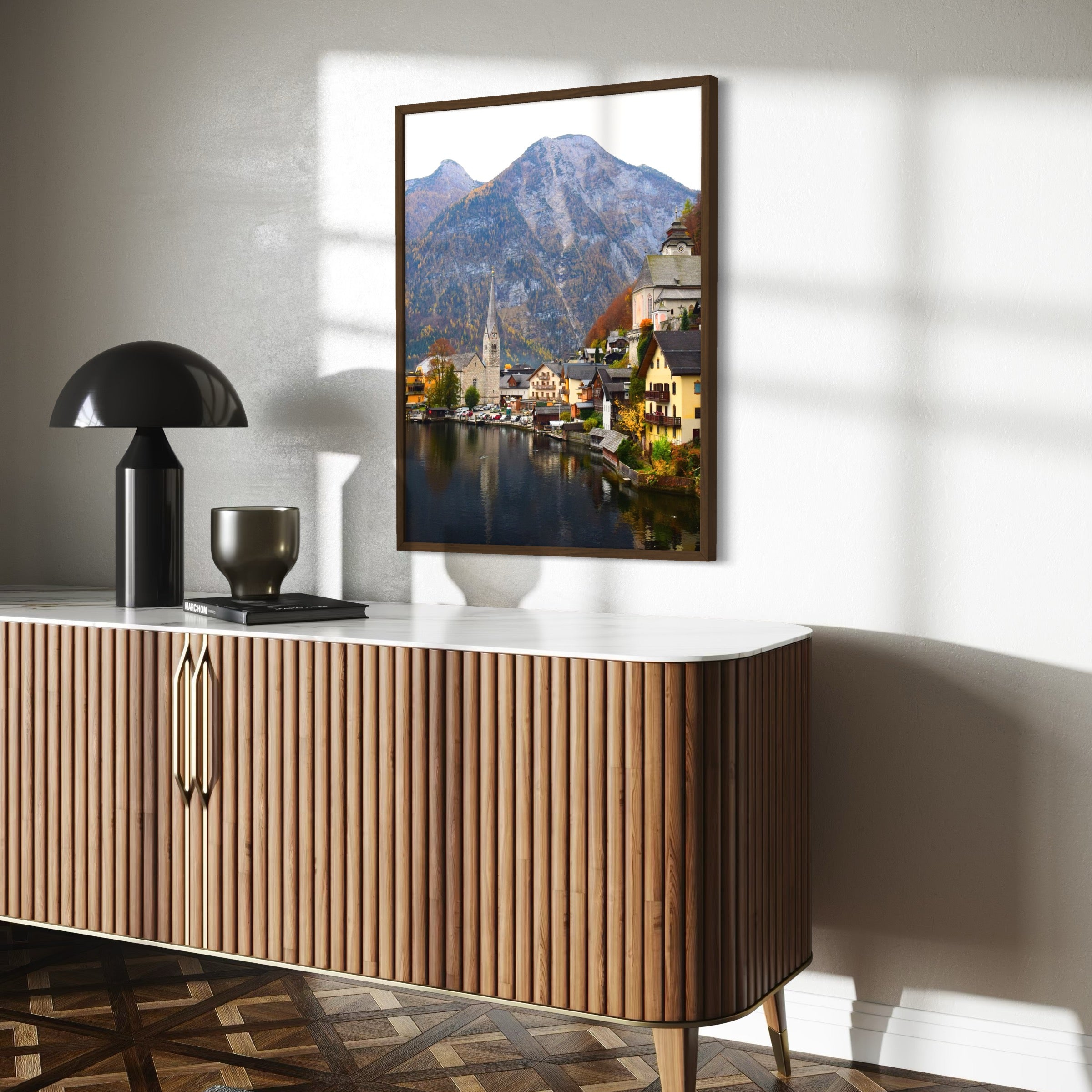 Hallstatt, Austria in Autumn - Moderno Wall Art Wall Art