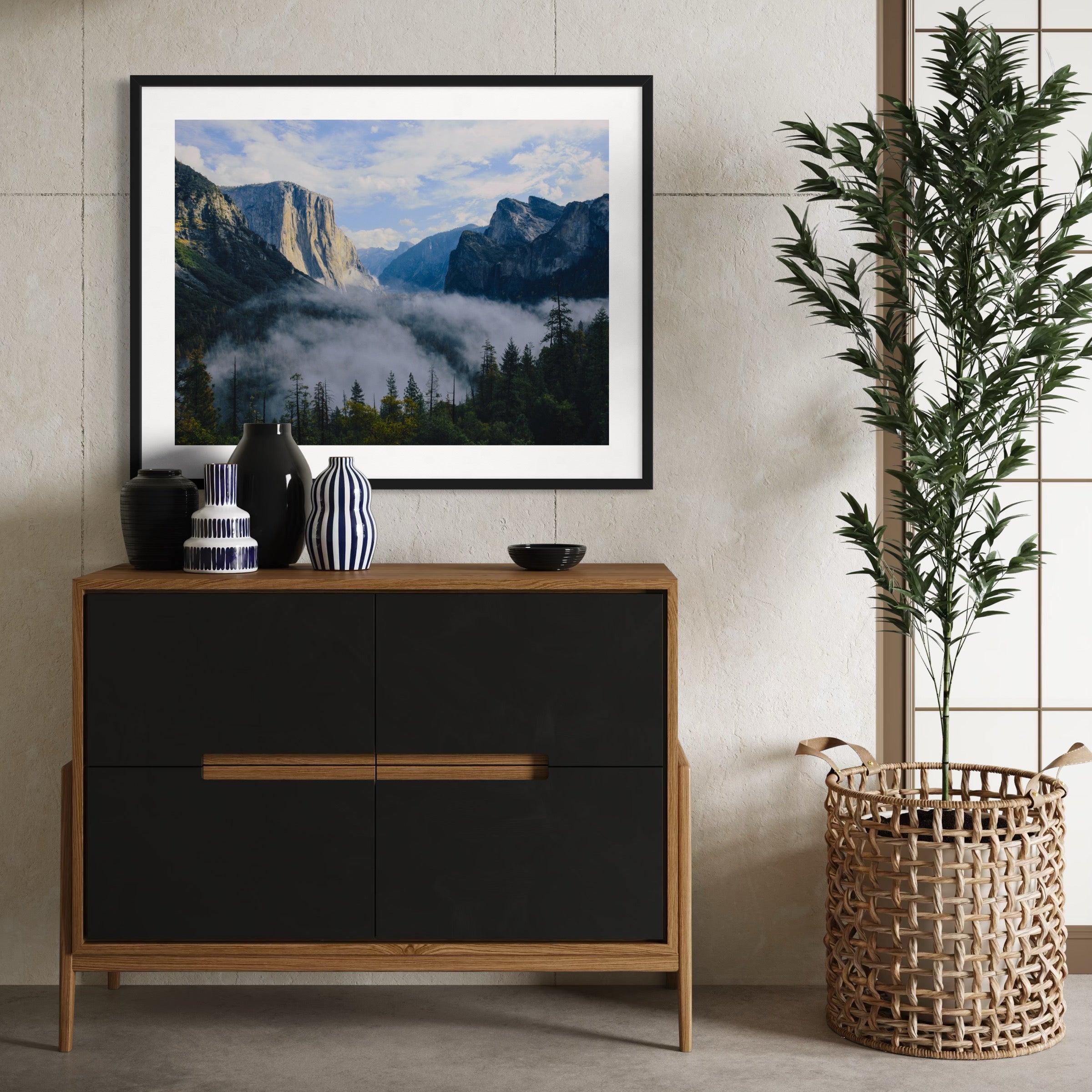 Misty Yosemite Valley - Moderno Wall Art Wall Art