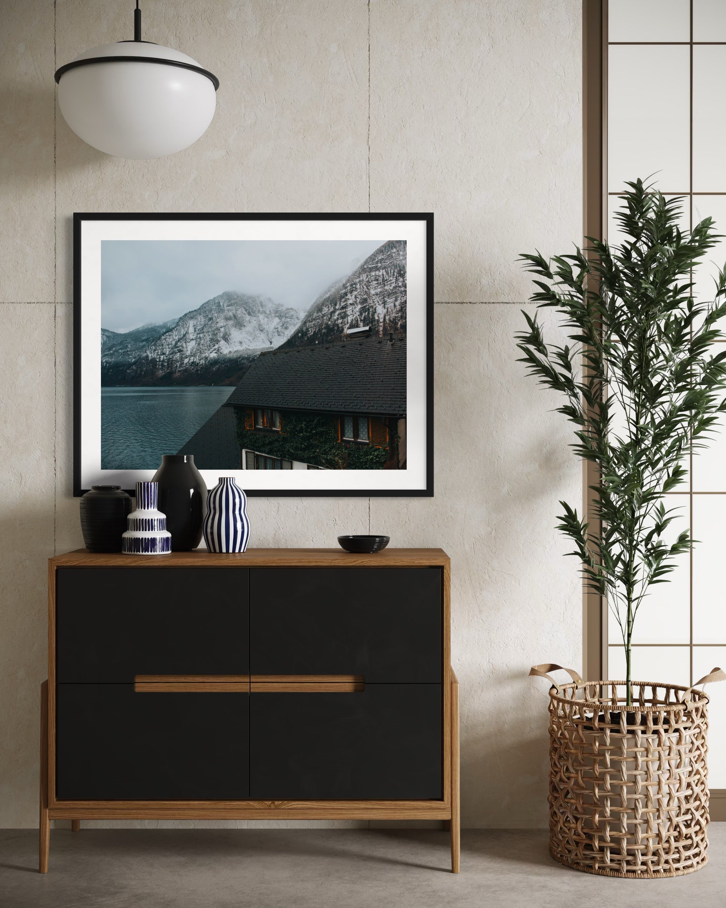 Winter Lakeside House - Moderno Wall Art Wall Art
