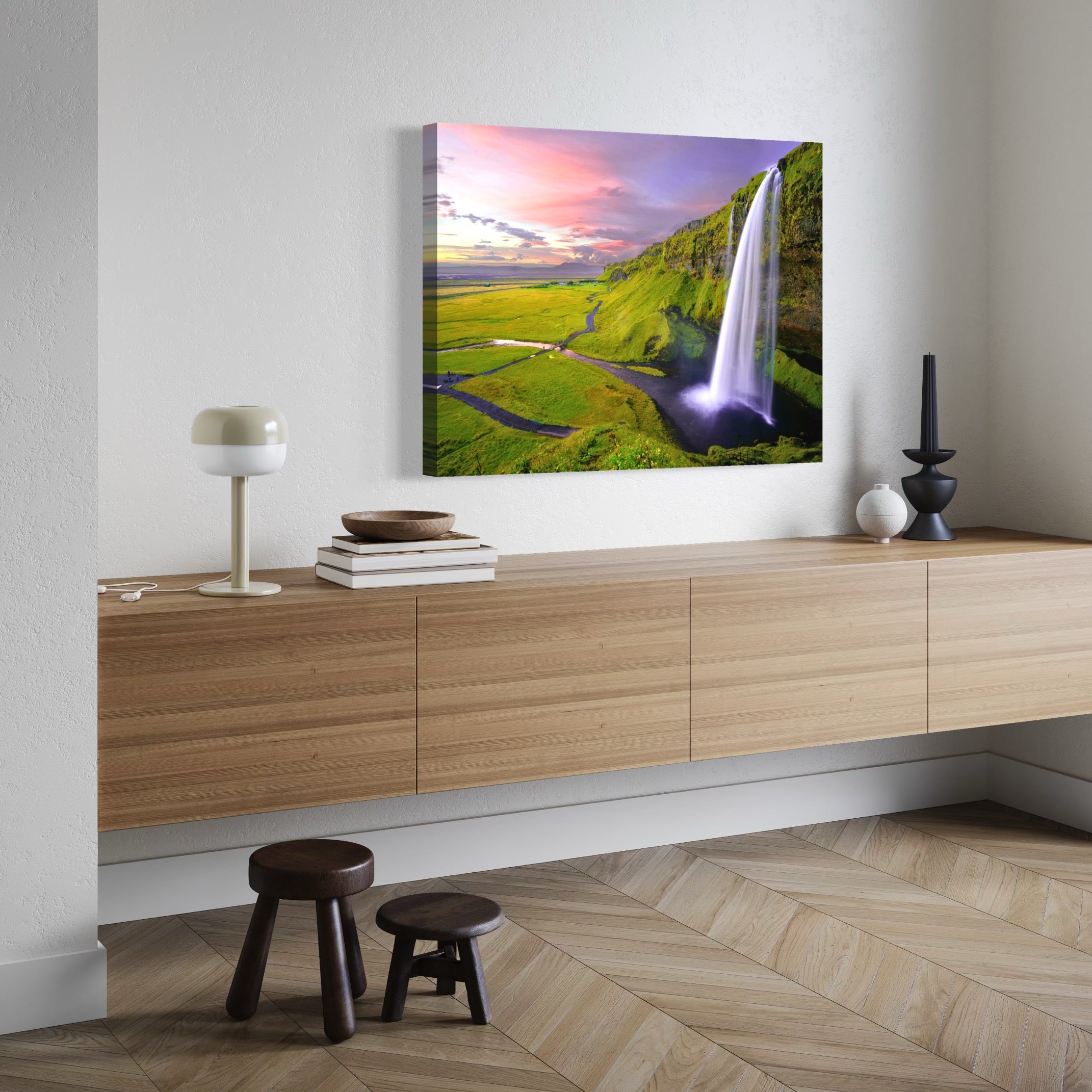 Serene Waterfall - Moderno Wall Art Wall Art