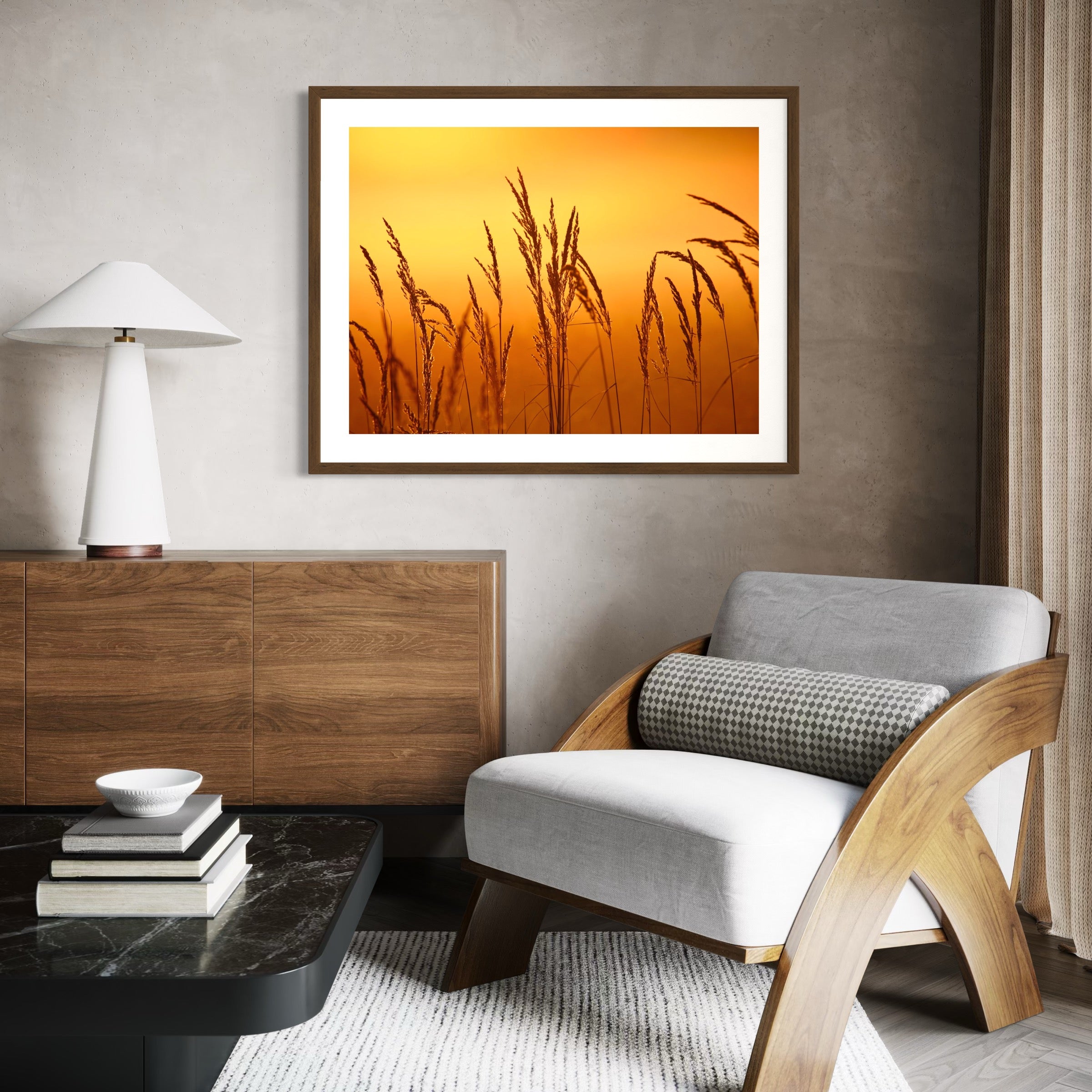 Sunset Reeds - Moderno Wall Art Wall Art