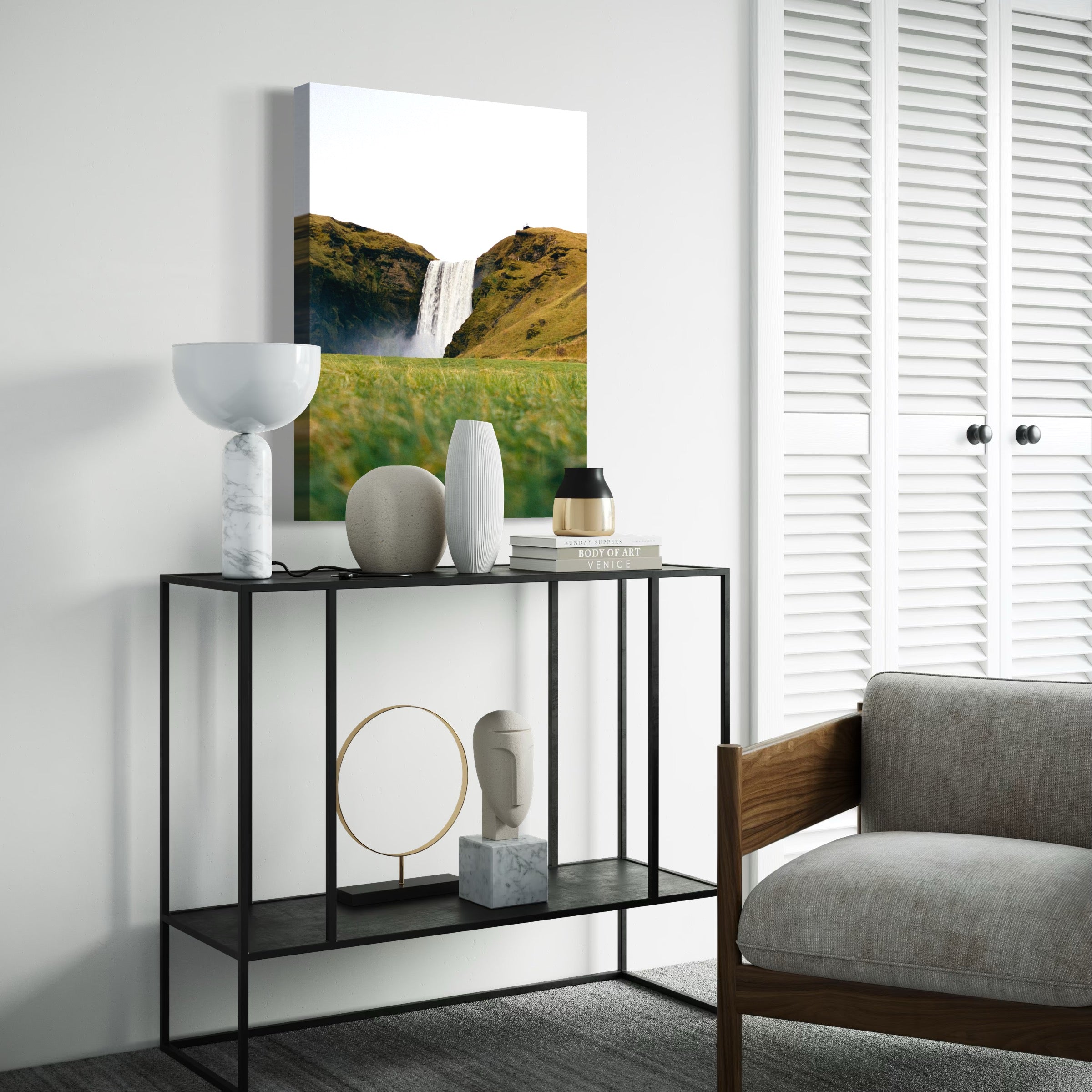 Skógafoss Waterfall - Moderno Wall Art Wall Art