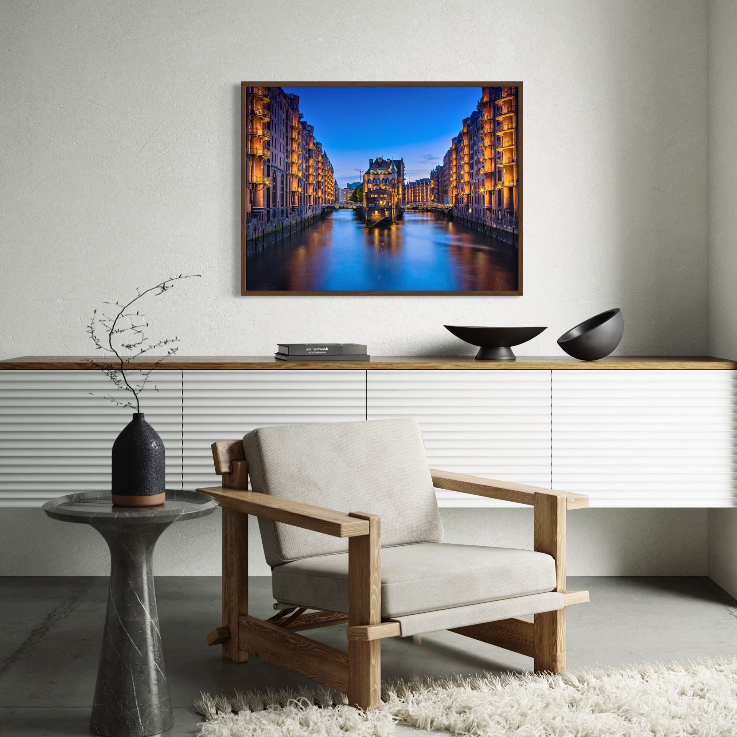 Twilight in HafenCity - Moderno Wall Art Wall Art