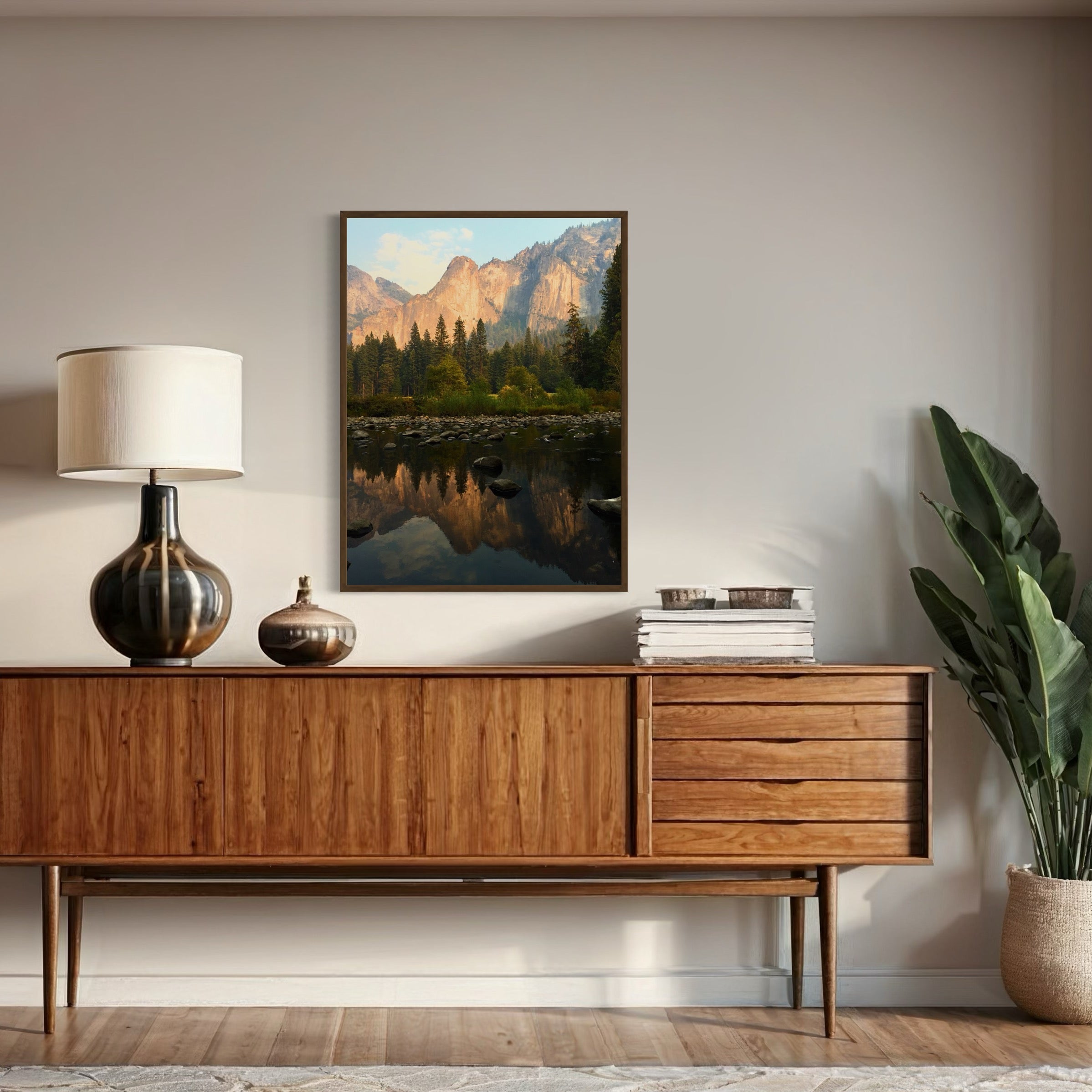 Mountain Reflections in Yosemite - Moderno Wall Art Wall Art