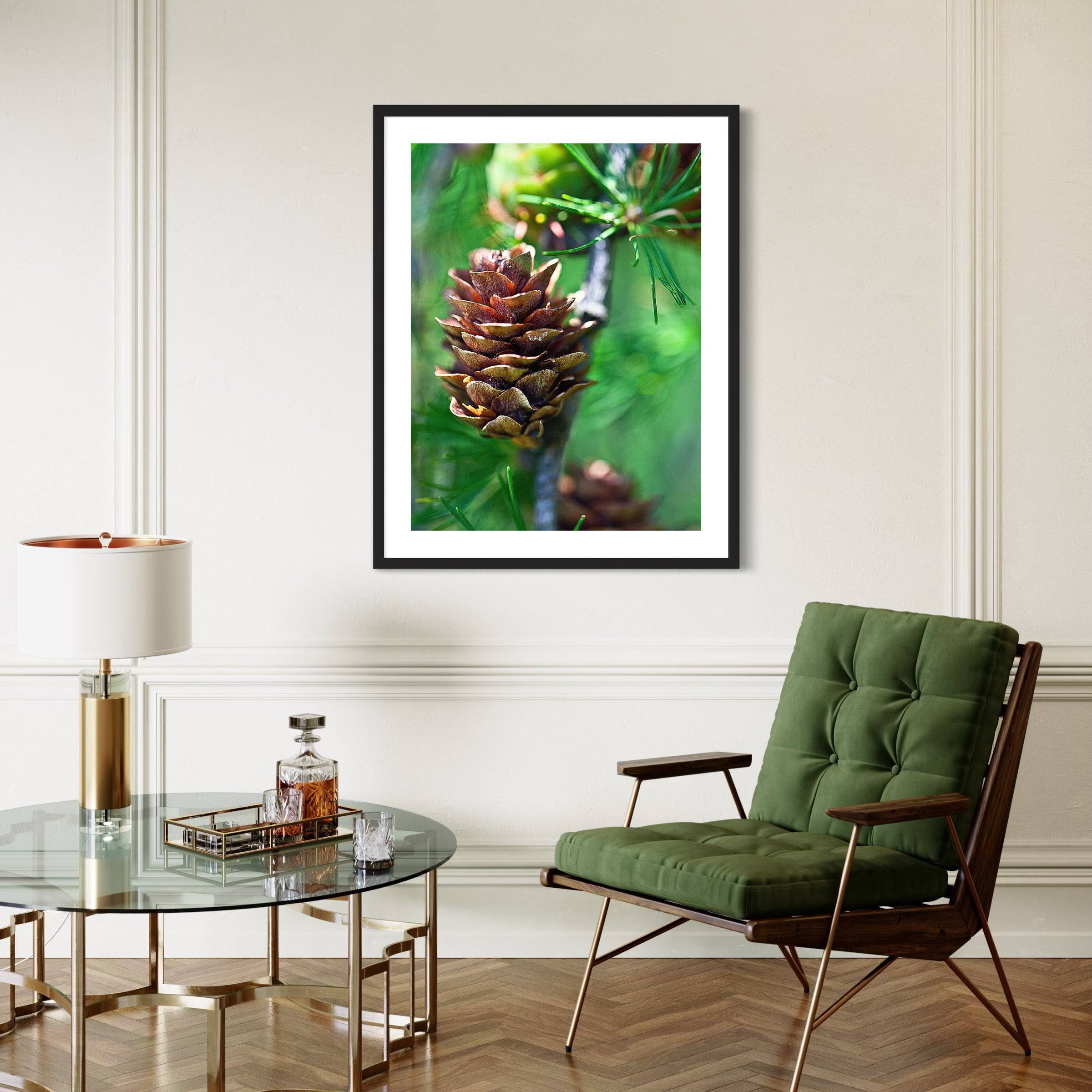 Pine Cone and Needles - Moderno Wall Art Wall Art