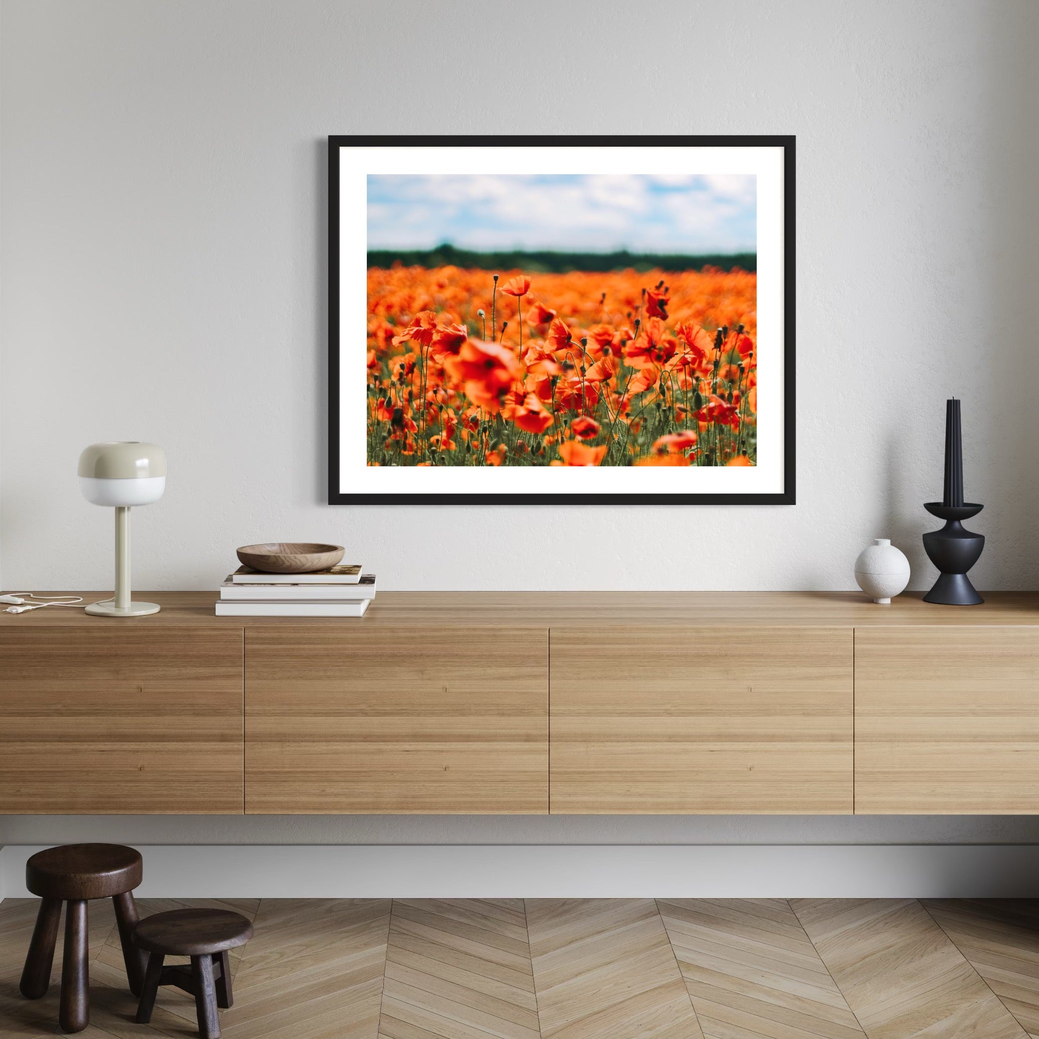 Scarlet Horizon - Moderno Wall Art Wall Art