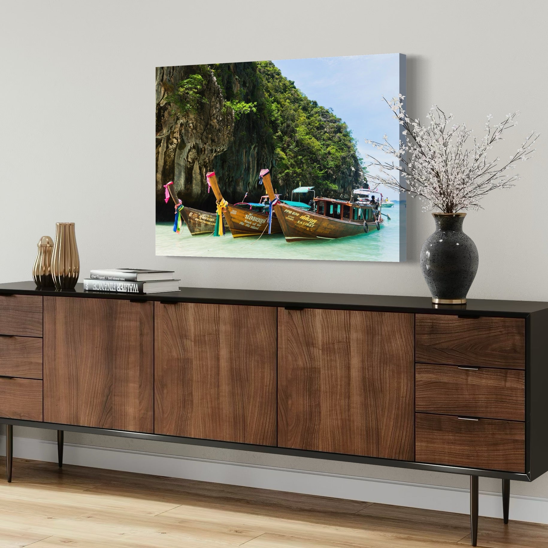 Anchored in Paradise - Moderno Wall Art Wall Art