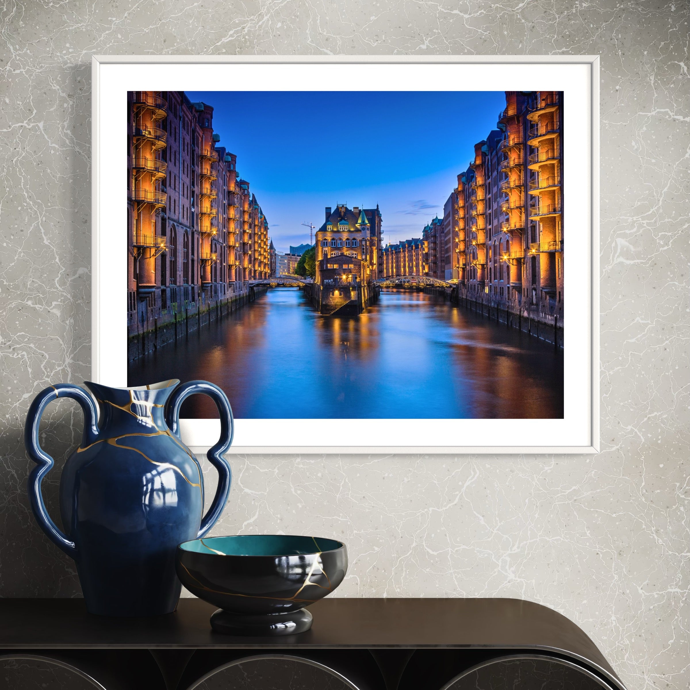 Twilight in HafenCity - Moderno Wall Art Wall Art