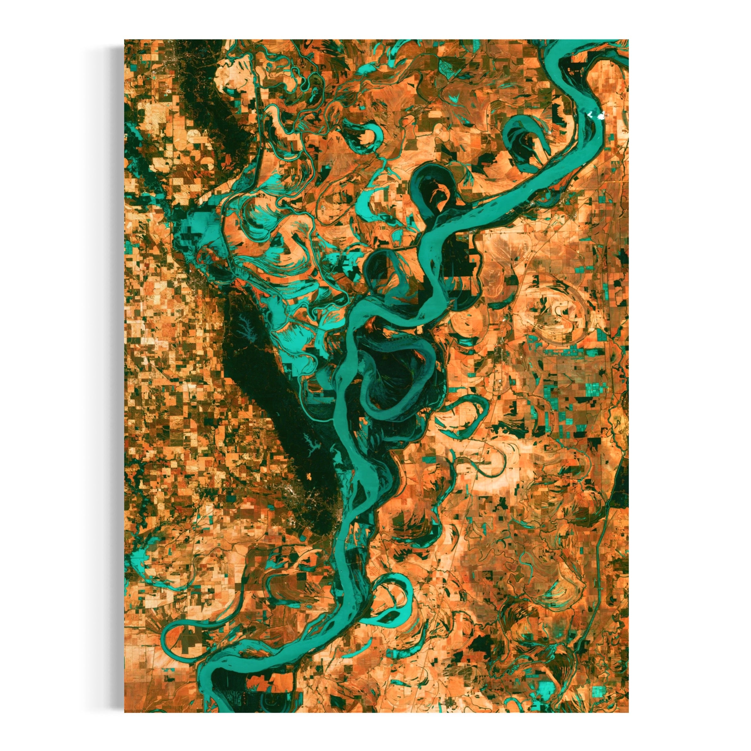 Satellite View of the Mississippi River - Moderno Wall Art Wall Art