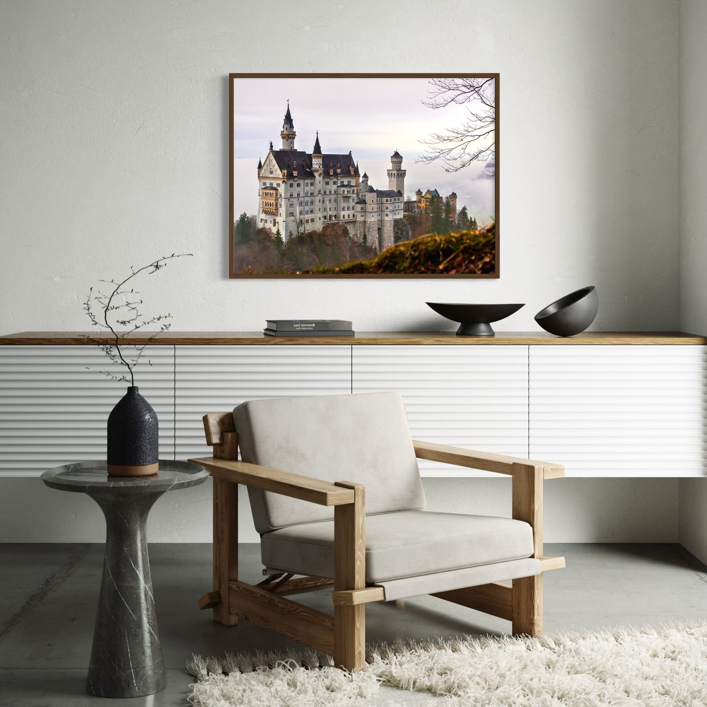 Neuschwanstein Castle in Autumn - Moderno Wall Art Wall Art