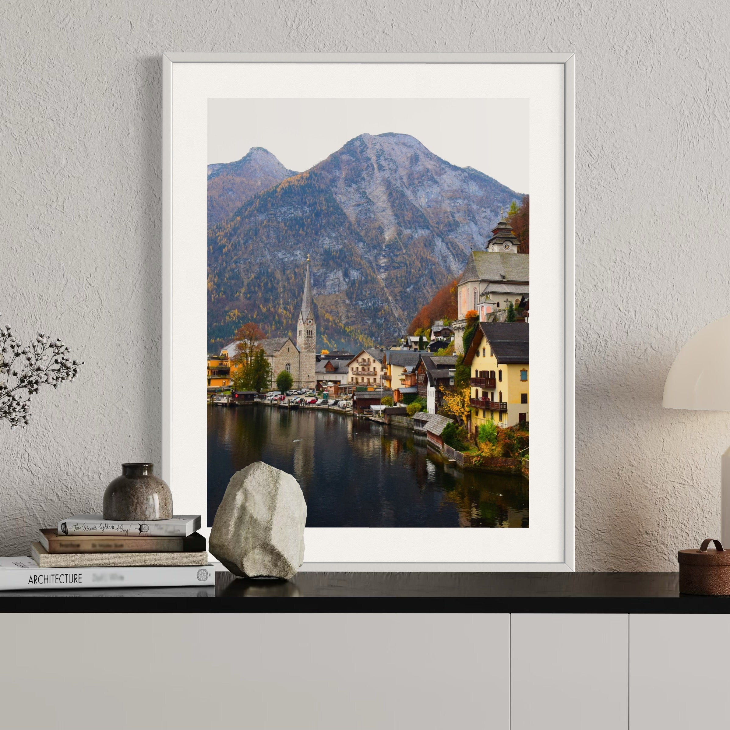 Hallstatt, Austria in Autumn - Moderno Wall Art Wall Art