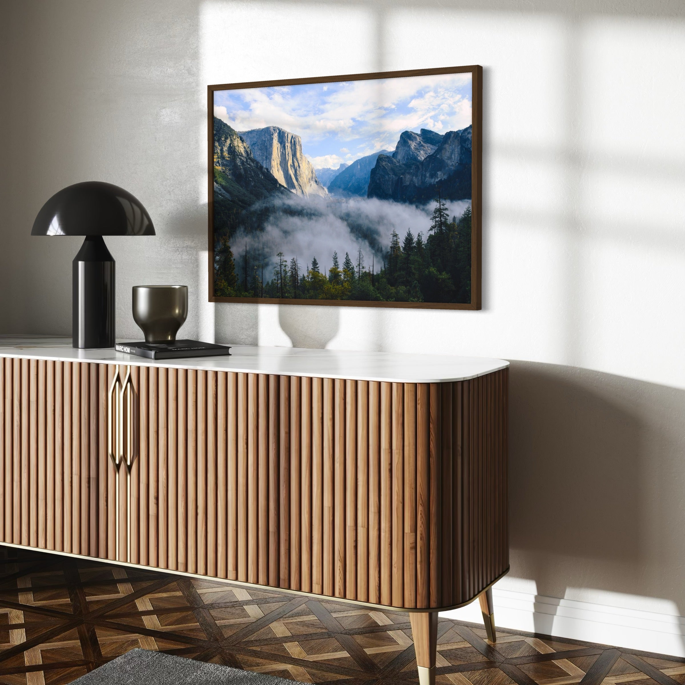 Misty Yosemite Valley - Moderno Wall Art Wall Art