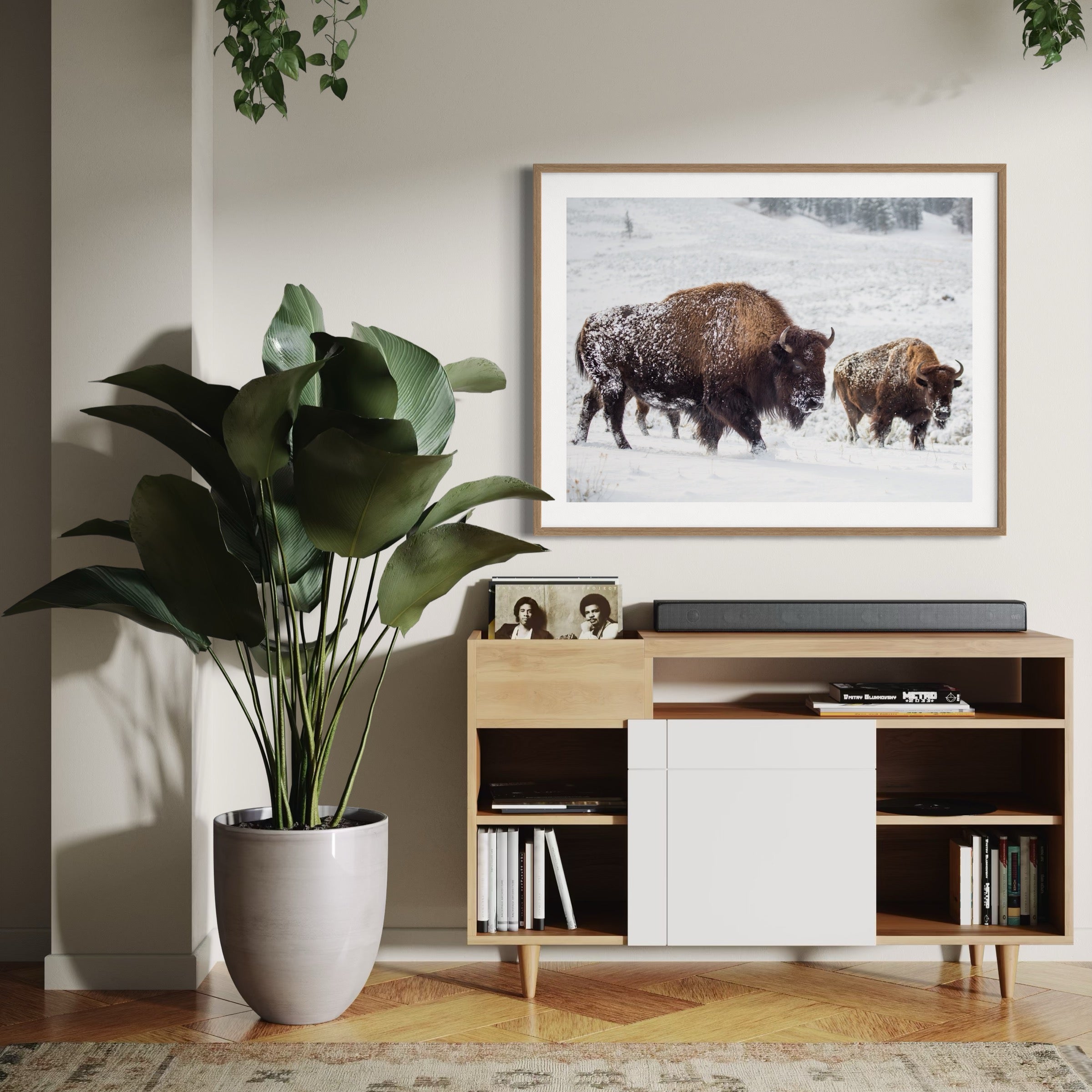Winter Path of the Bison - Moderno Wall Art Wall Art