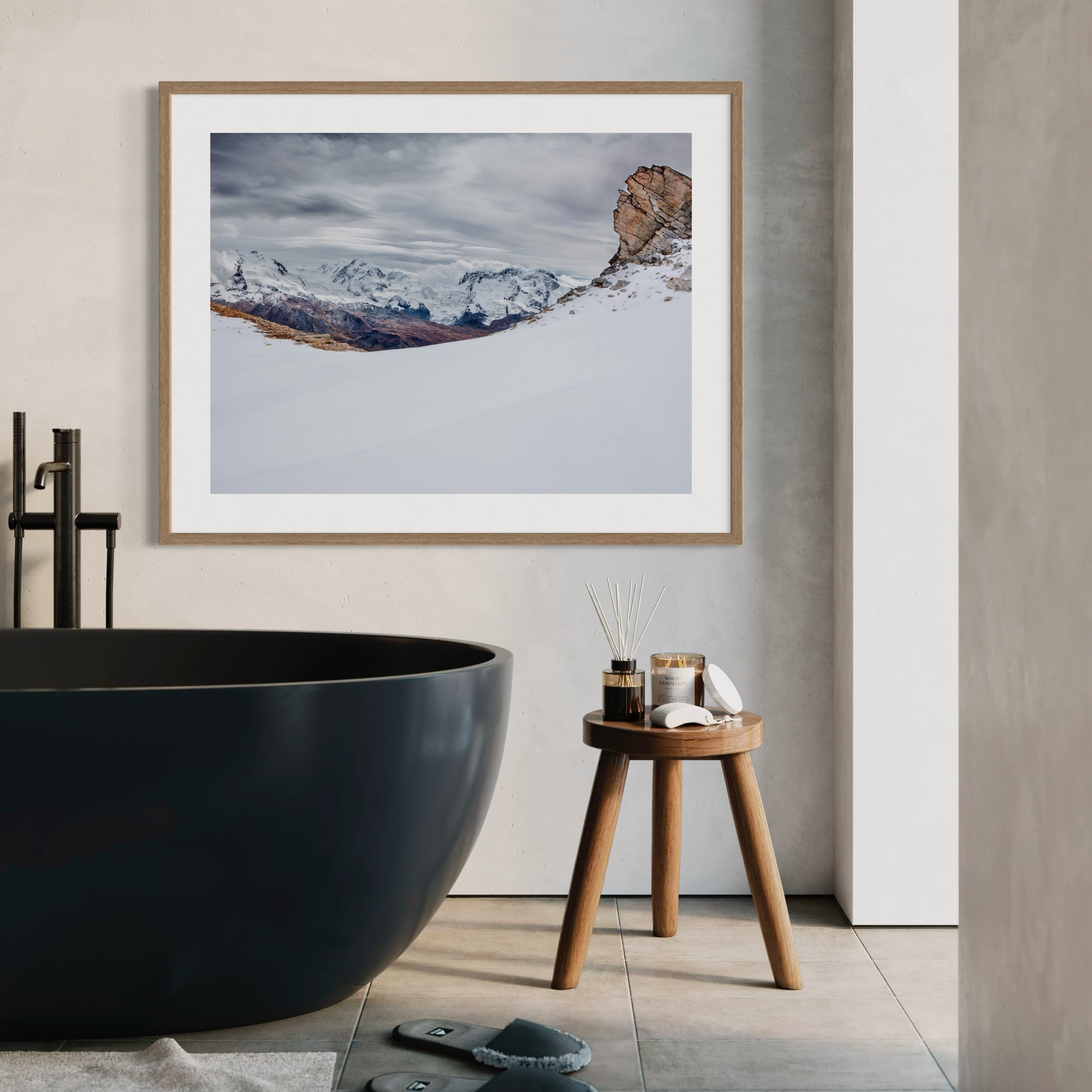 Approaching Snowfall in the Alps - Moderno Wall Art Wall Art