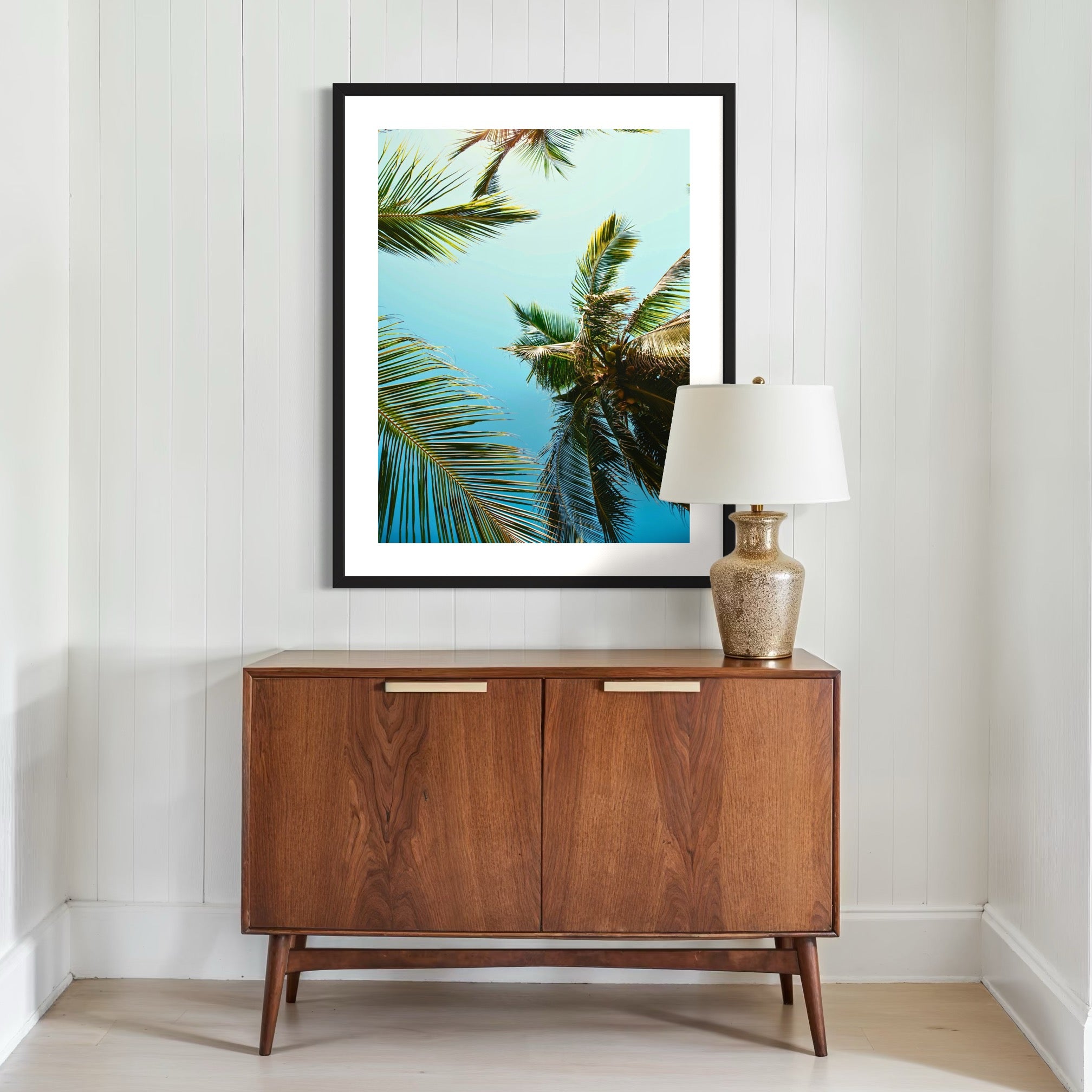 Sunlit Palm Canopy - Moderno Wall Art Wall Art