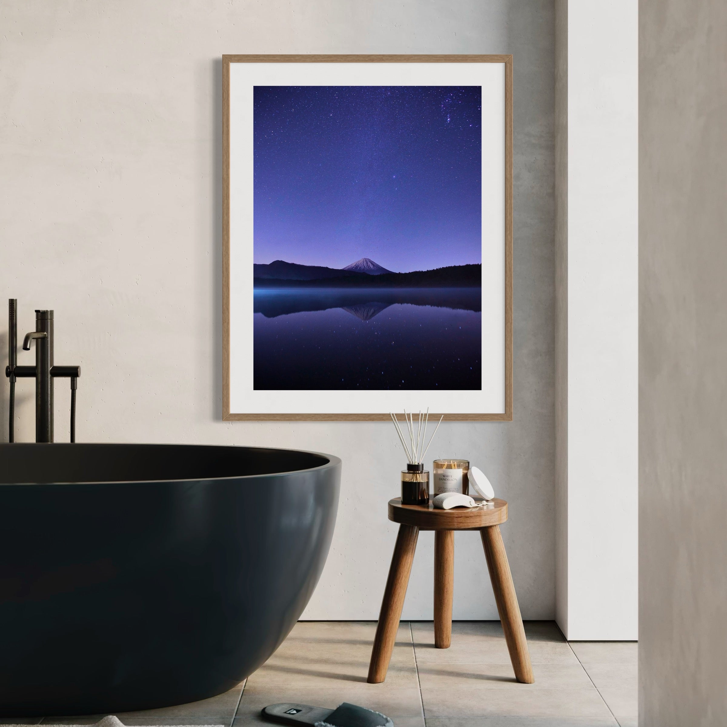Mountain Reflections at Night - Moderno Wall Art Wall Art