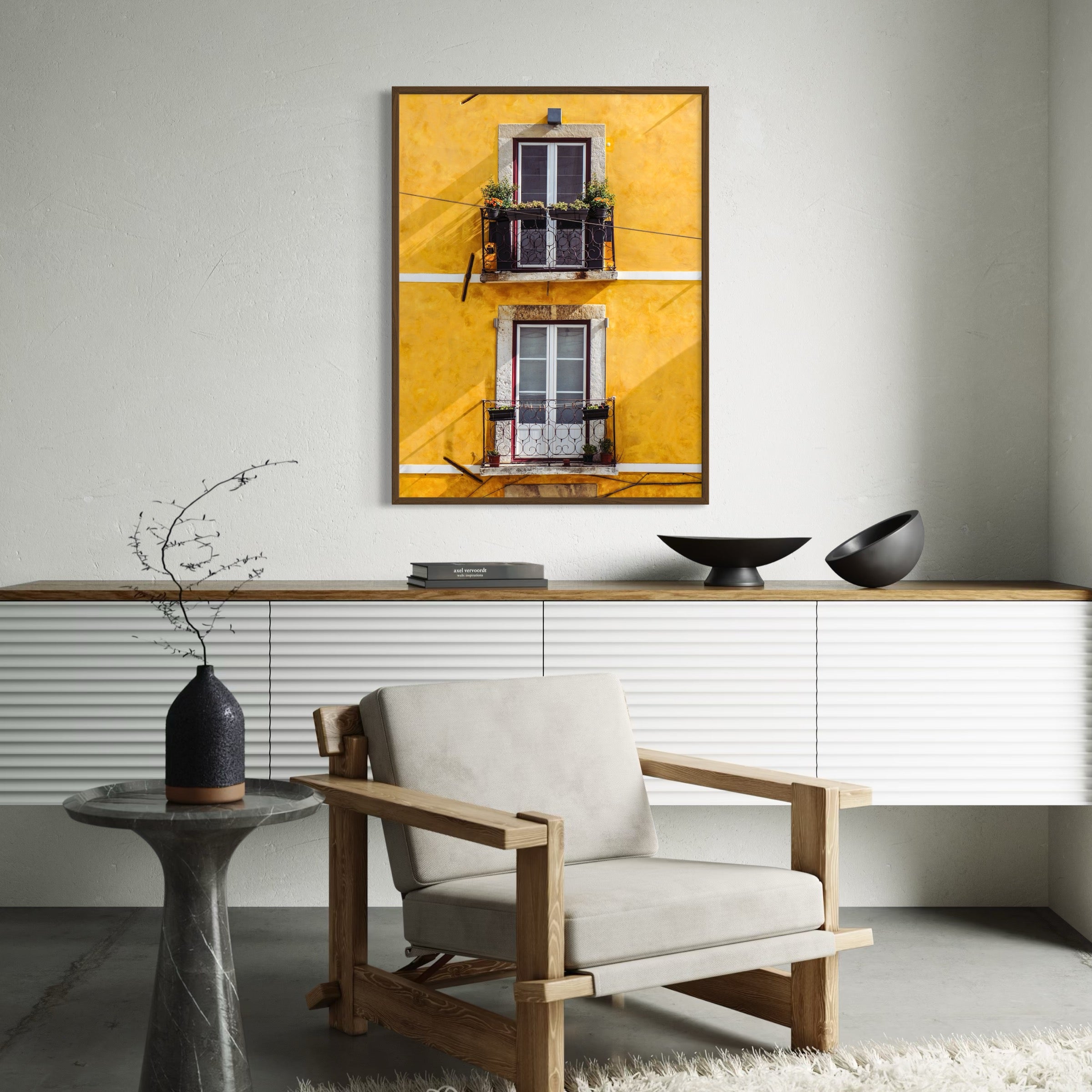 Lisbon Balcony Glow - Moderno Wall Art Wall Art