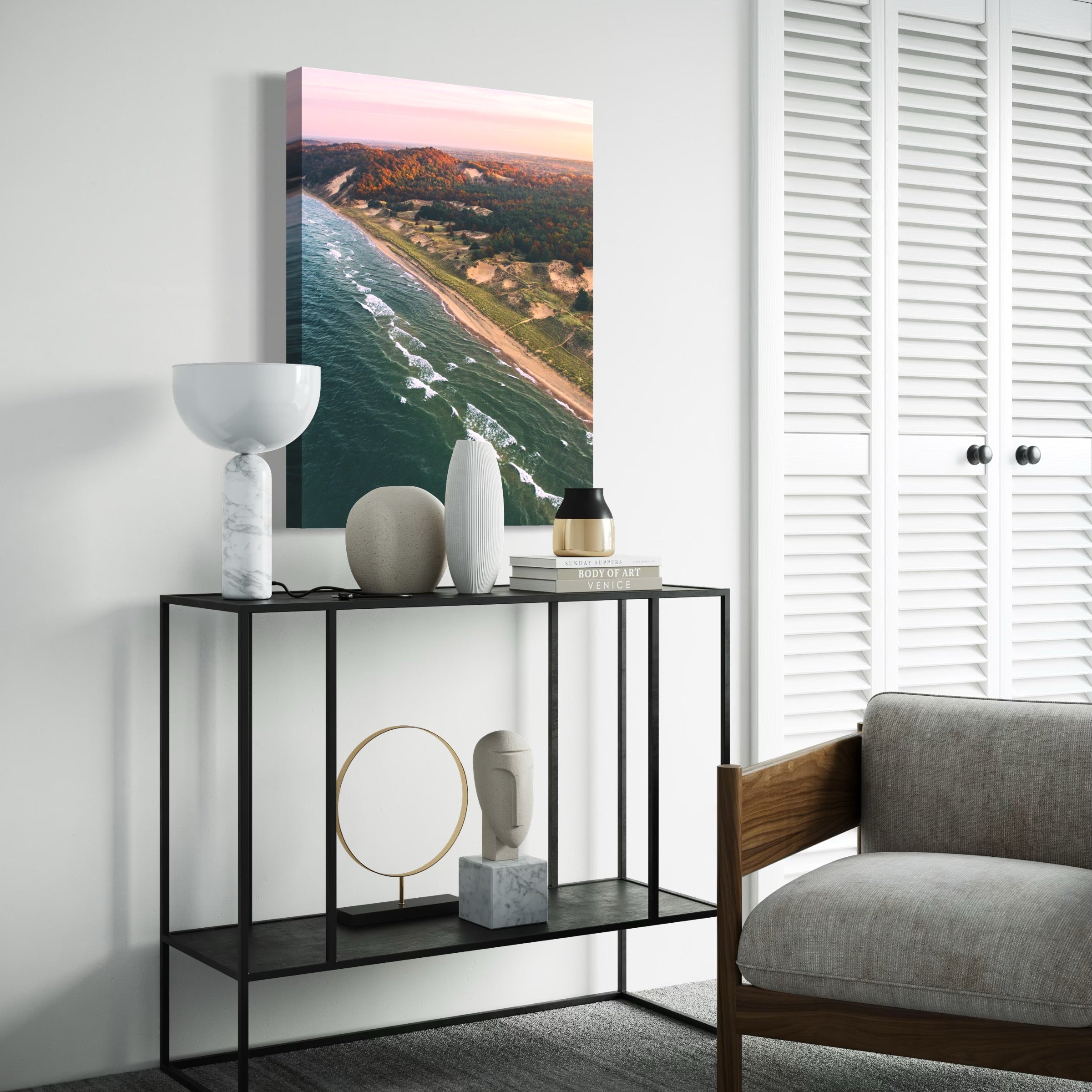 Waves & Fall Foliage - Moderno Wall Art Wall Art