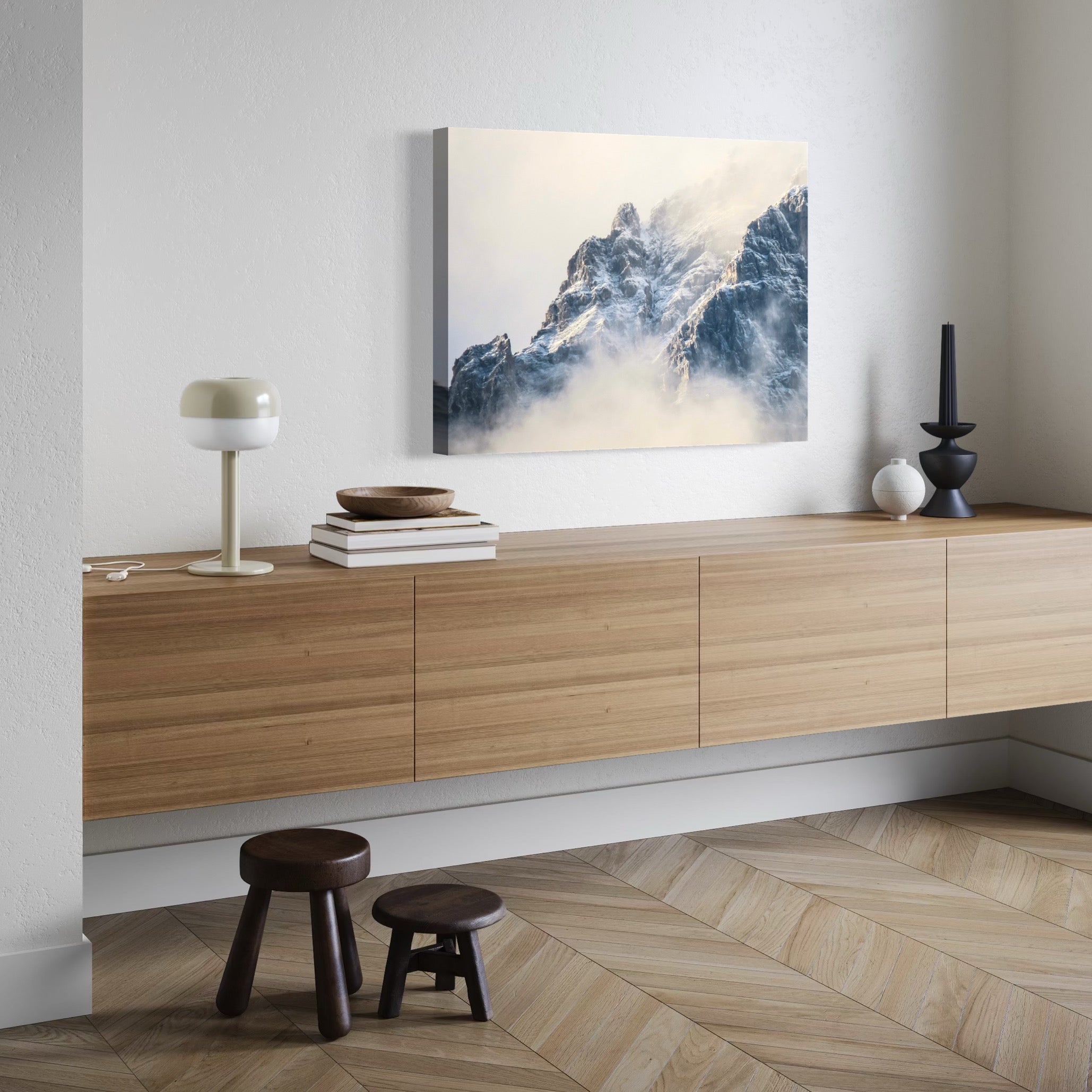 Misty Mountains of Austria - Moderno Wall Art Wall Art