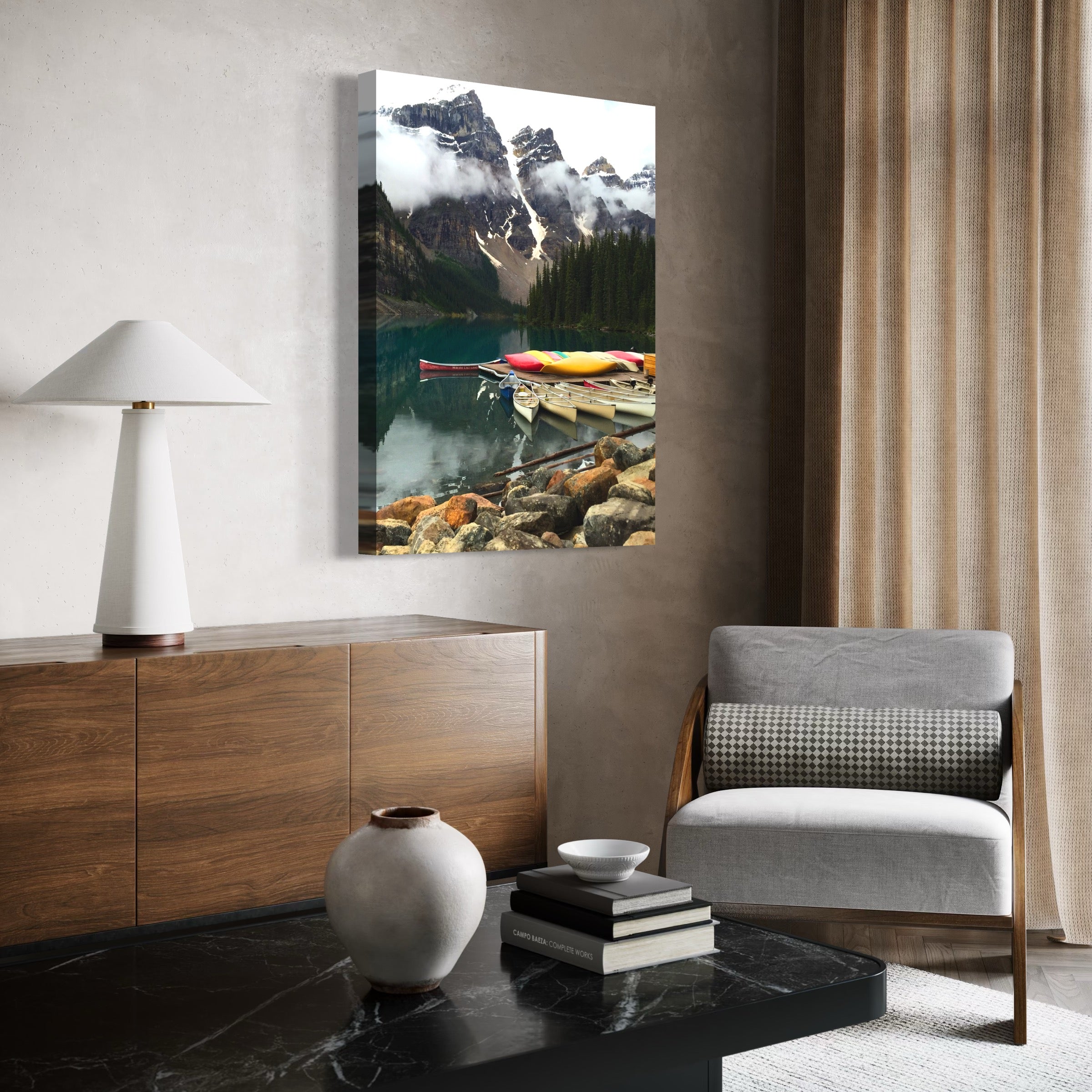 Tranquil Waters Of Banff - Moderno Wall Art Wall Art