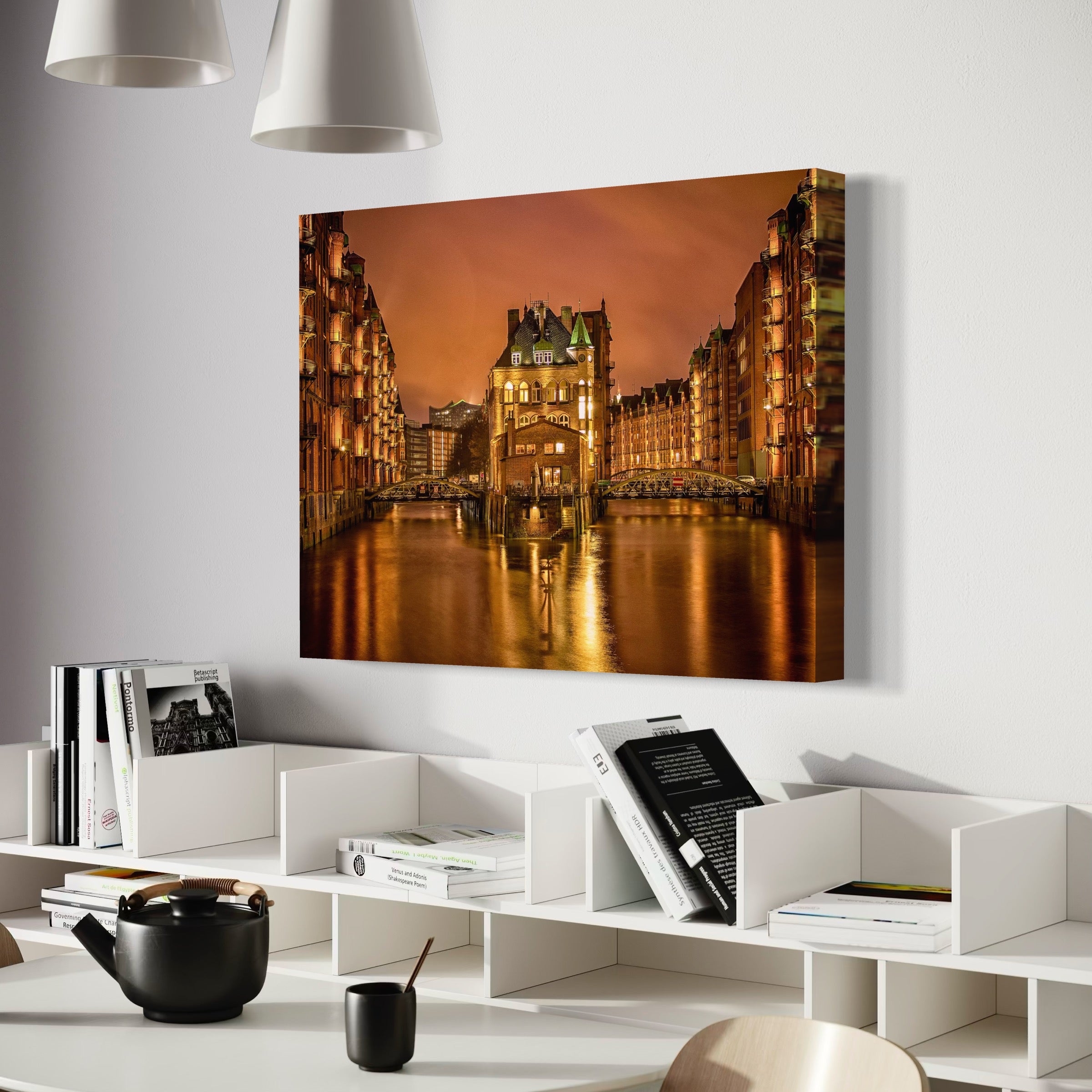 Golden Speicherstadt - Moderno Wall Art Wall Art