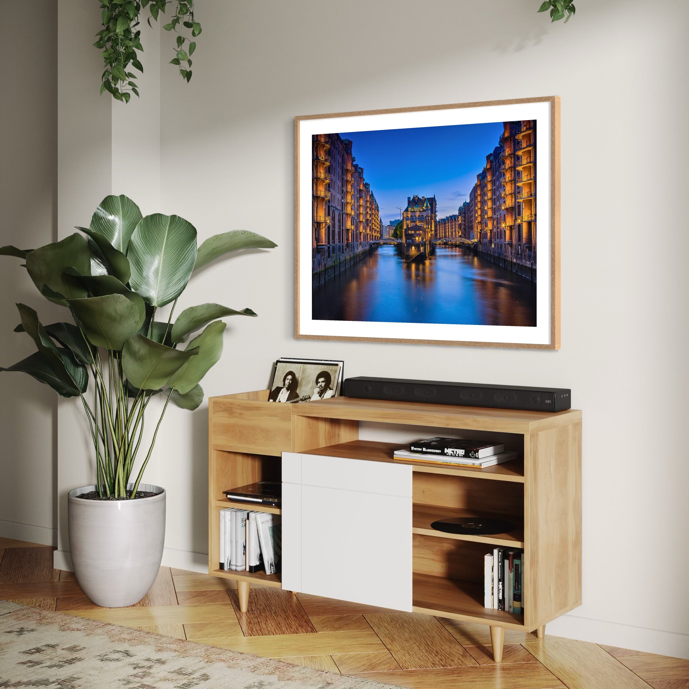 Twilight in HafenCity - Moderno Wall Art Wall Art