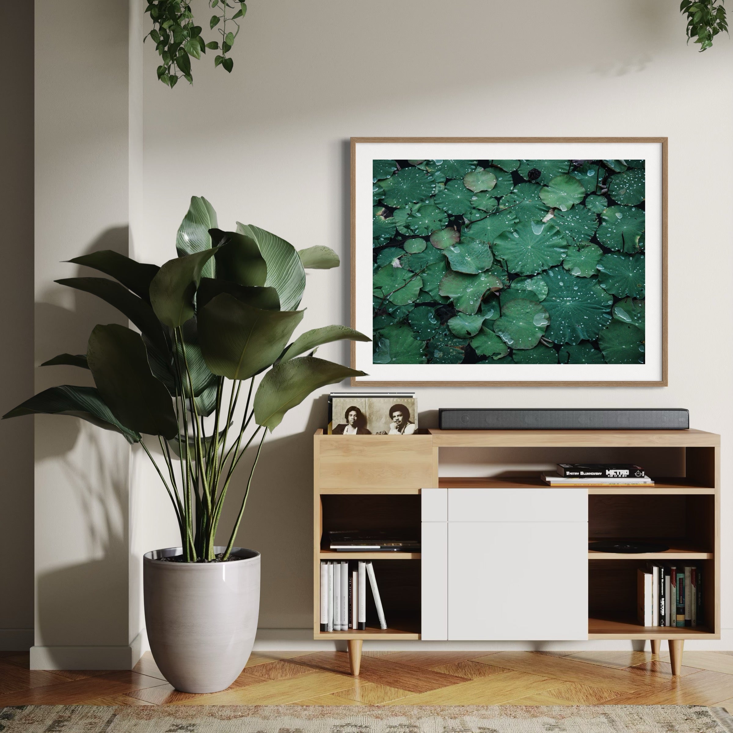 Raindrops & Lily Pads - Moderno Wall Art Wall Art
