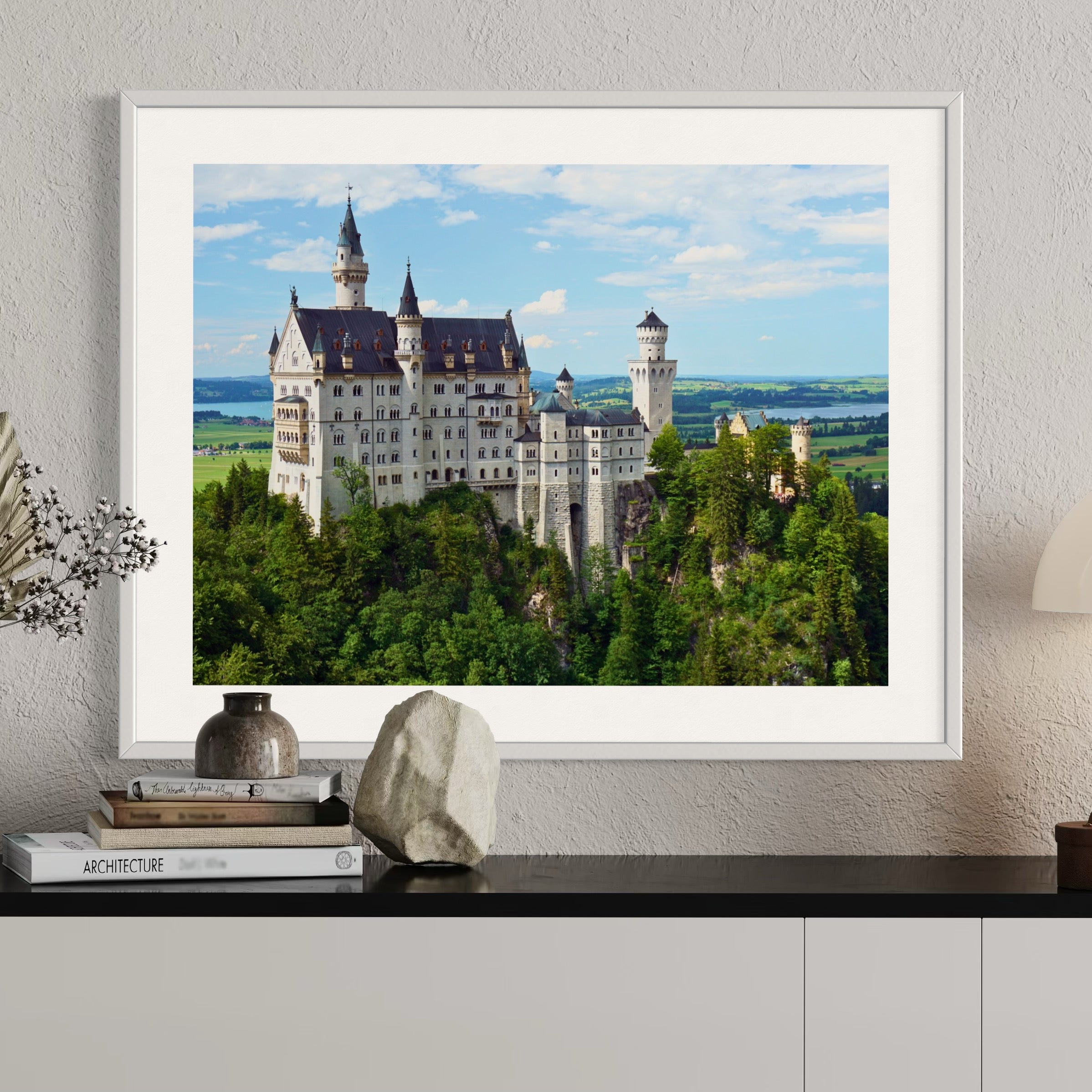Neuschwanstein Castle Landscape View - Moderno Wall Art Wall Art