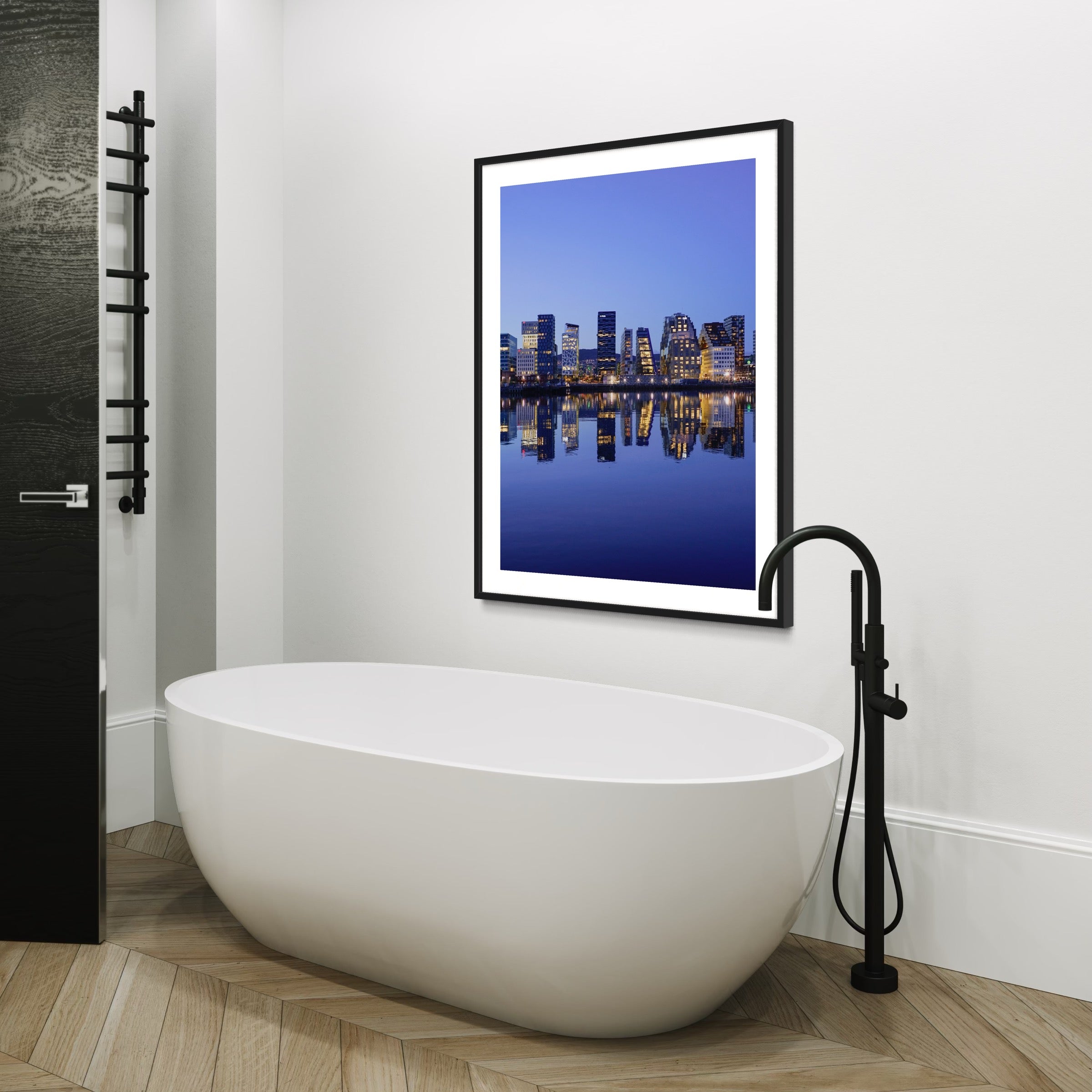 Oslo Skyline Glow - Moderno Wall Art Wall Art