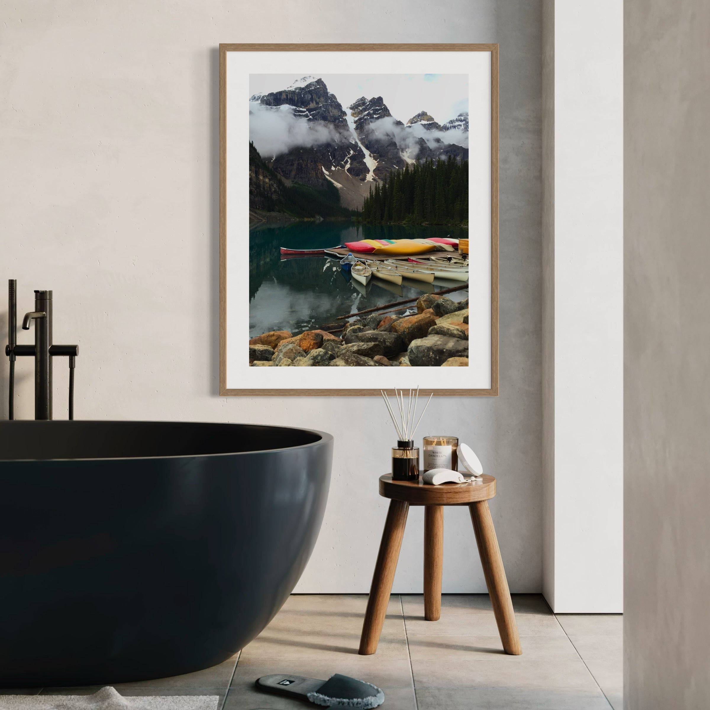 Tranquil Waters Of Banff - Moderno Wall Art Wall Art