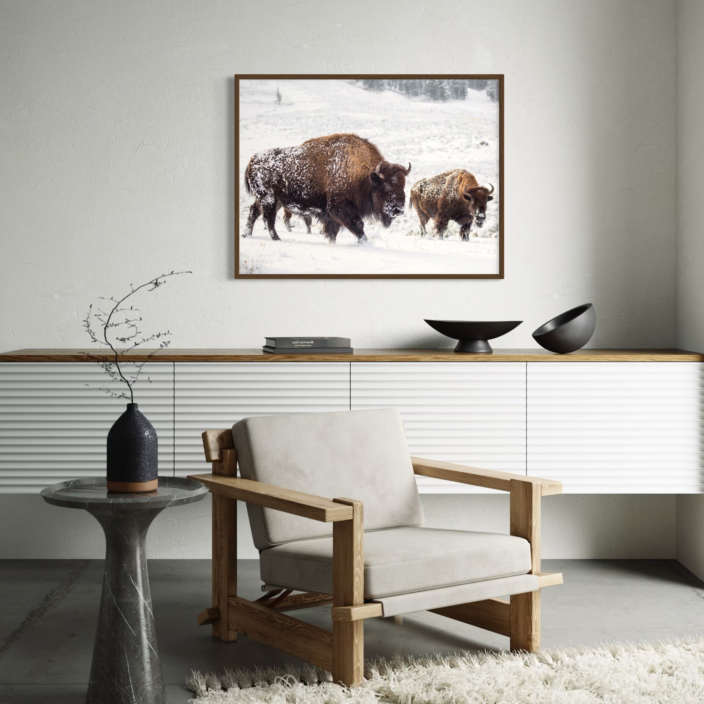 Winter Path of the Bison - Moderno Wall Art Wall Art